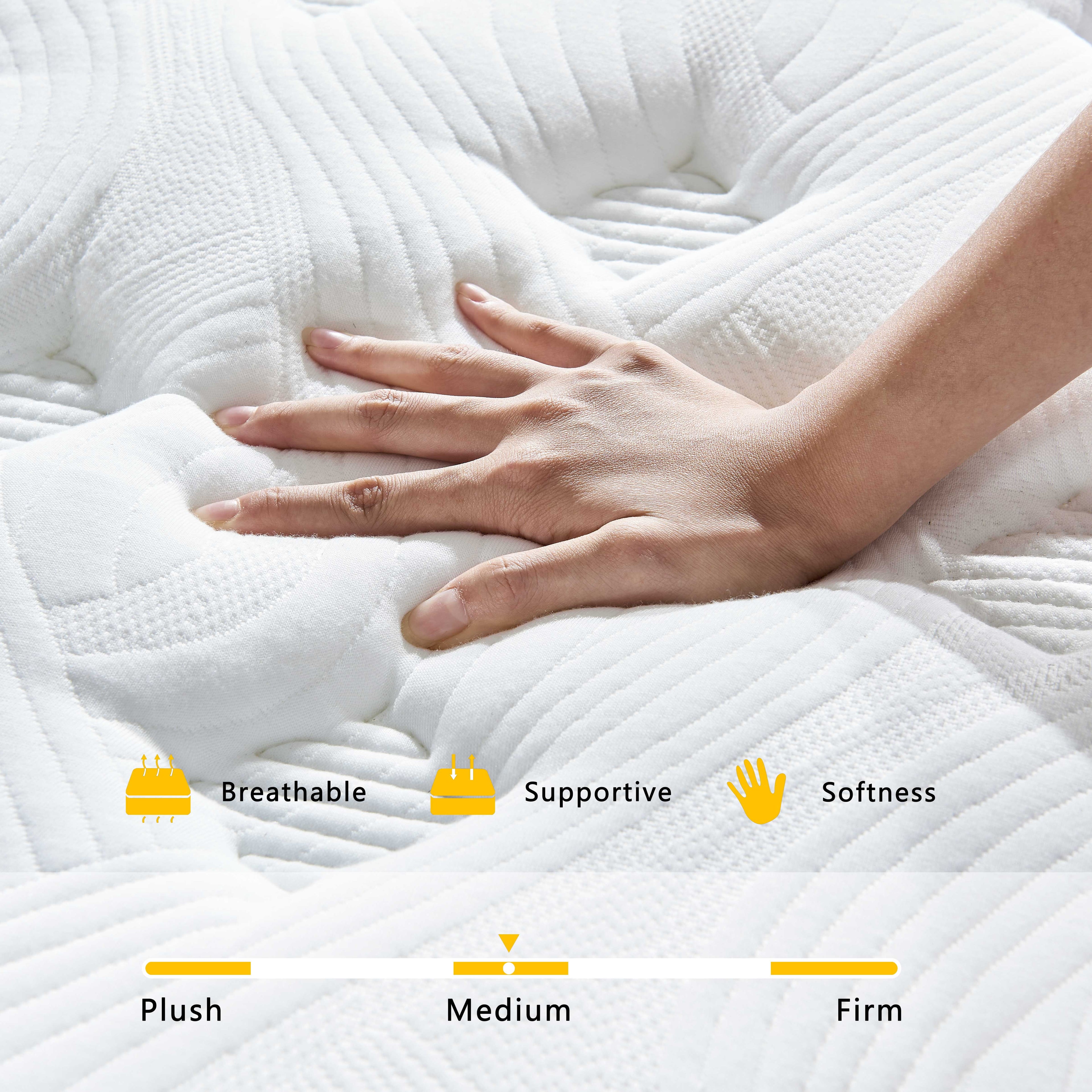 Giovanly 12 inch Queen Hybrid Mattress in a Box, Memory Foam and Individually Wrapped Pocket Coils, Medium Firm, Motion Isolation & Edge Support, Breathable Cooling Gel, CertiPUR-US Certified