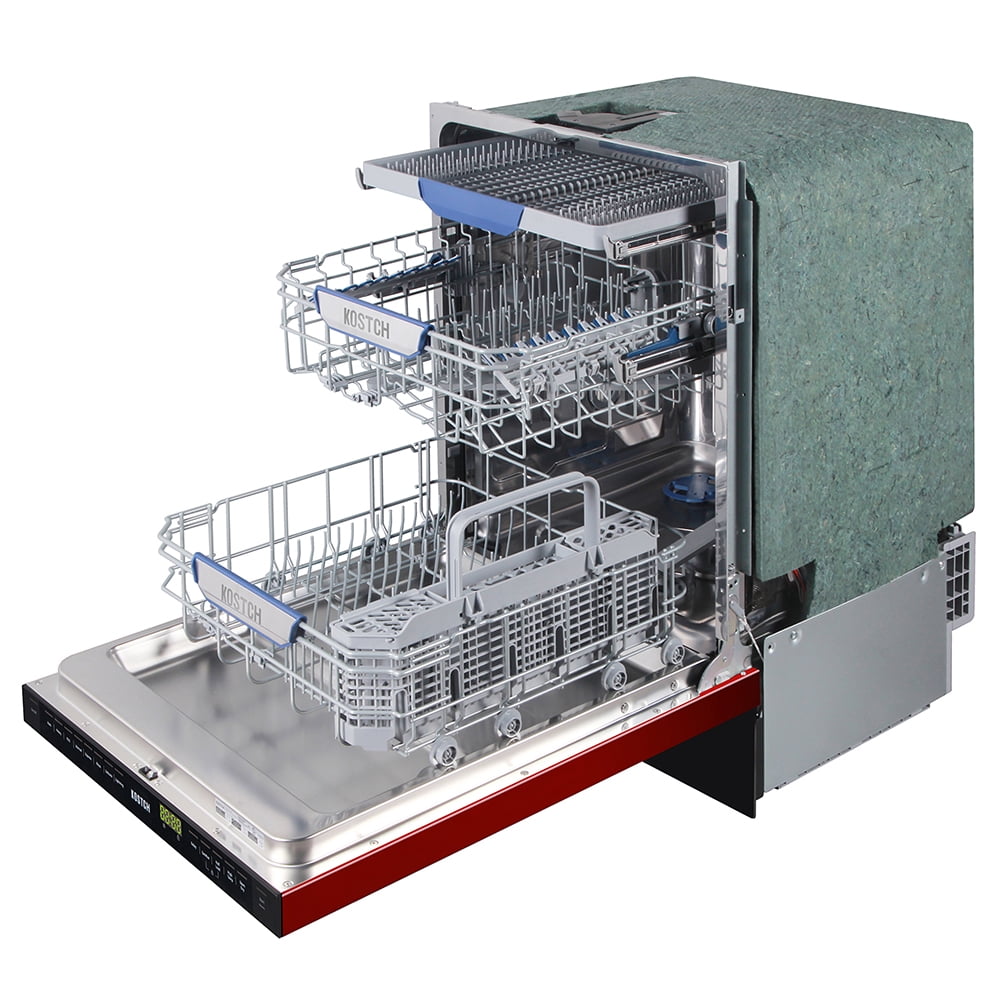 KOSTCH 24in Built-in Dishwasher with 8 wash programs & 4 Dry Options, Large Capacity 15 Place Settings,Stainless Steel Handle, 45-dBA Ultra-Quiet, ENERGY STAR Certified