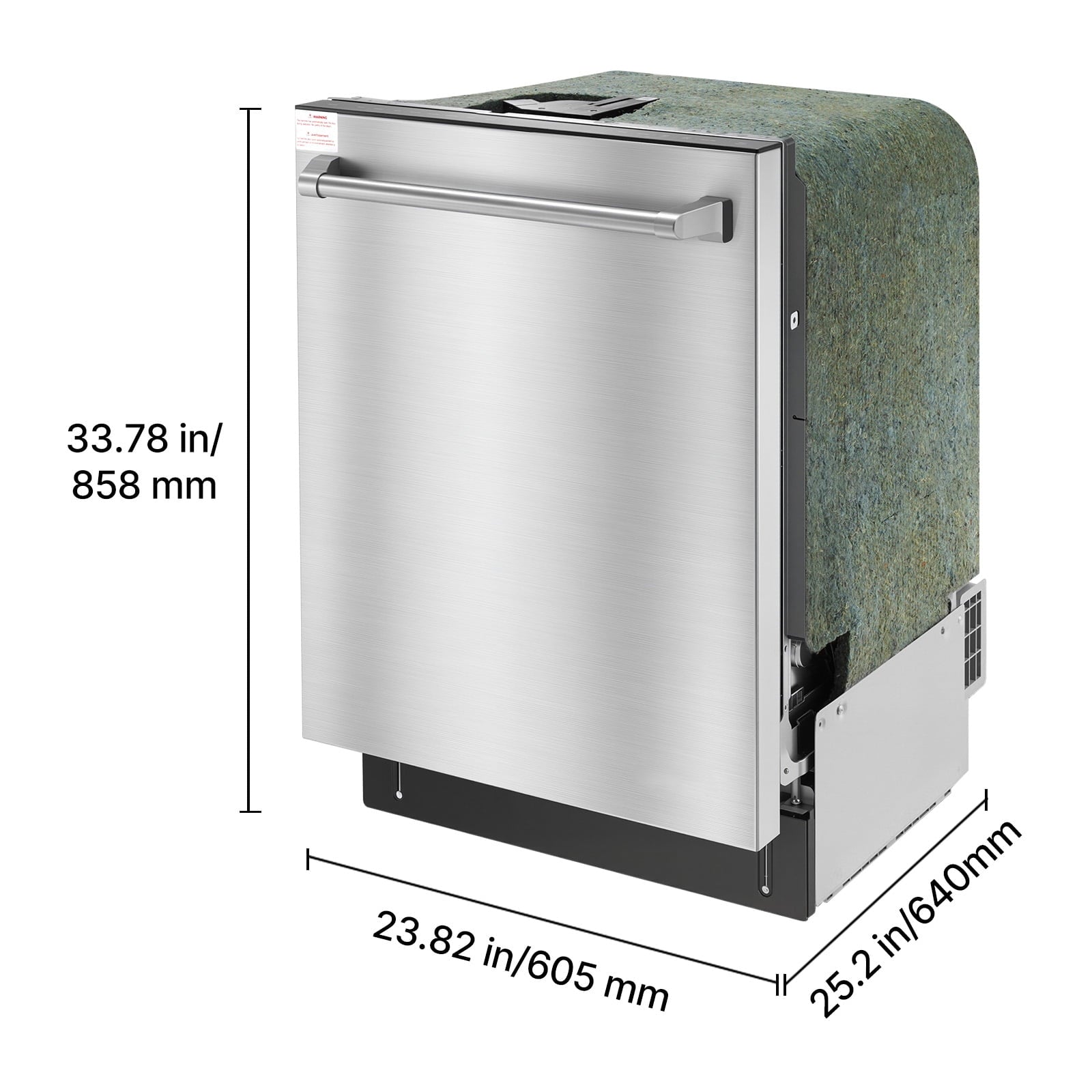 KFFKFF 24-Inch Built-In Dishwasher with Stainless Steel Interior, 14 Place Settings, 8 Wash Cycles, Quiet Operation, Adjustable Racks, and Zoned Storage, Dimensions: 23.82 x 25.2 x 33.78 Inches