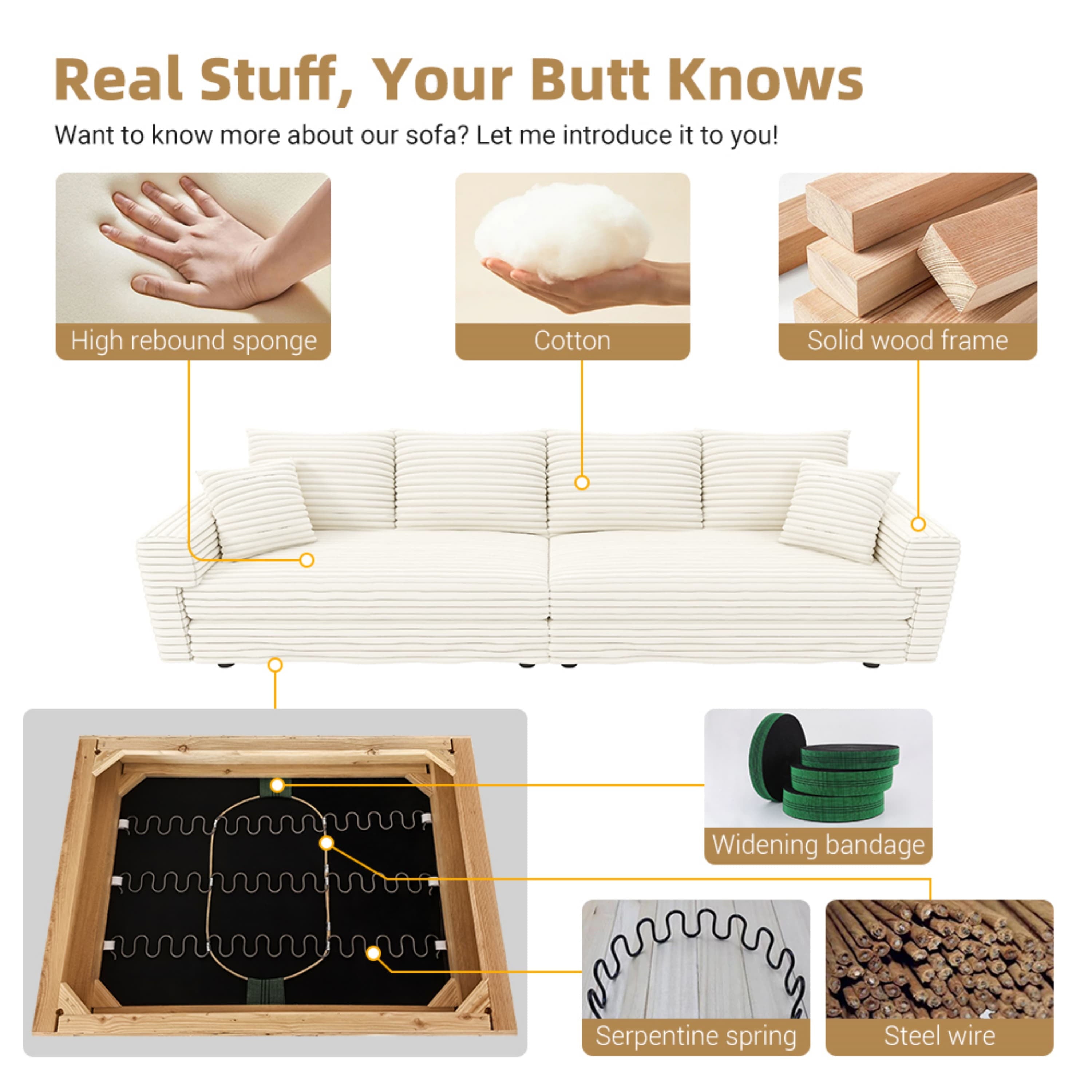 Gewnee 86.6 Modern Sofa Couch,Teddy Velvet 3 Seaters Comfy Couch with Deep Seat for Living Room,2 Pillows,Beige