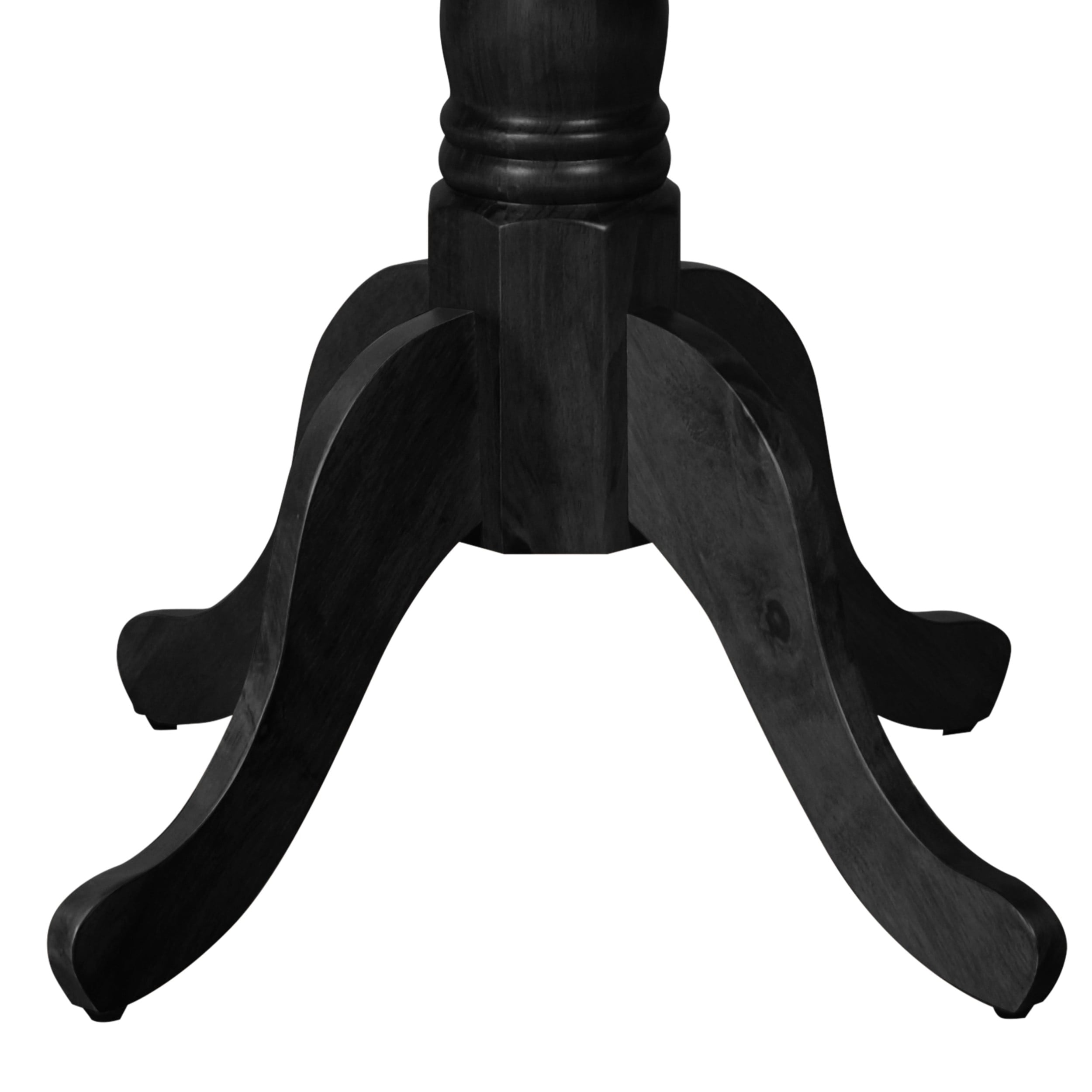 Home Design Olivia Dining Table with Round Pedestal Top, Mid-Century Modern Style, Easy Assembly, Black