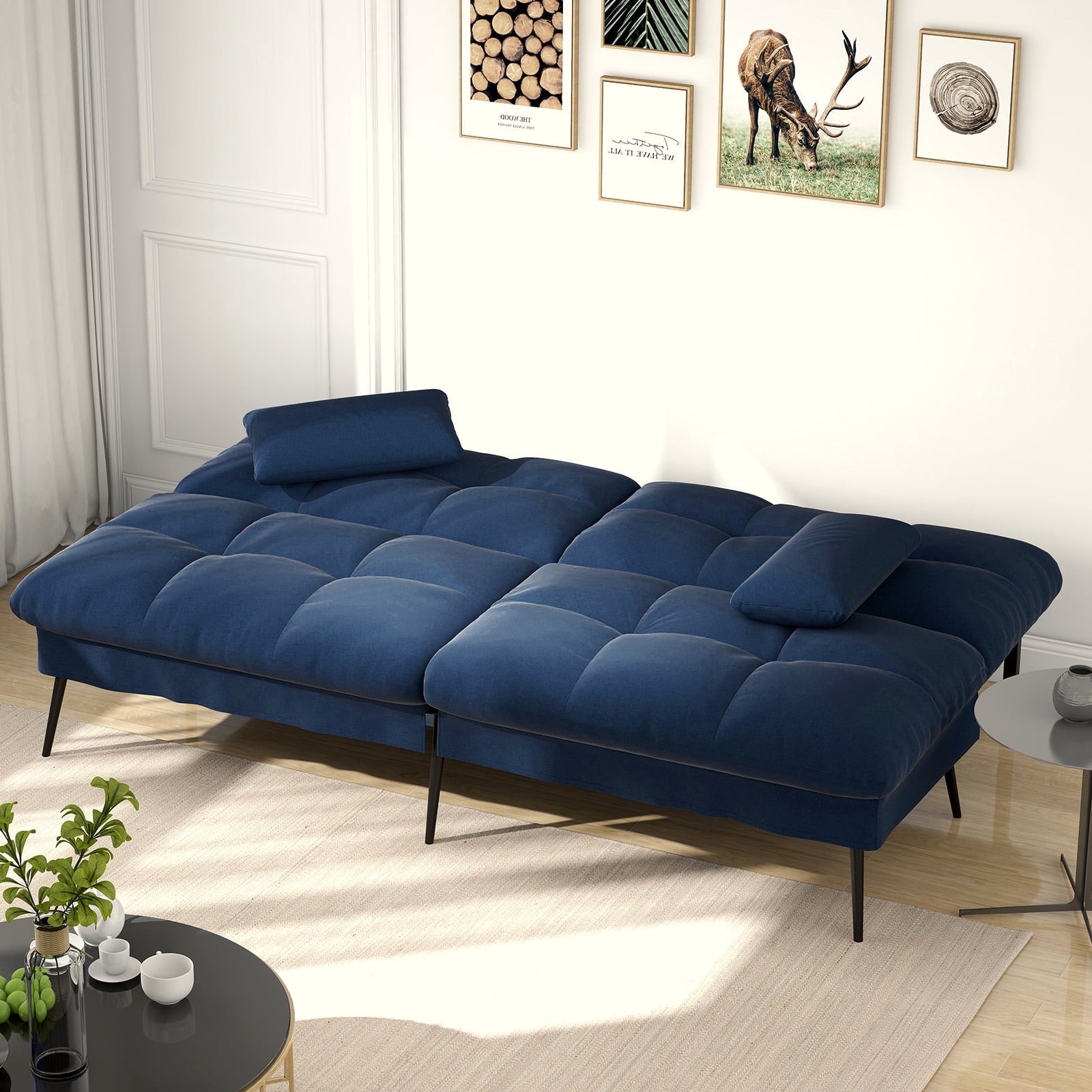 COMHOMA Cloud Comfort Convertible Futon Sofa Bed, Gray