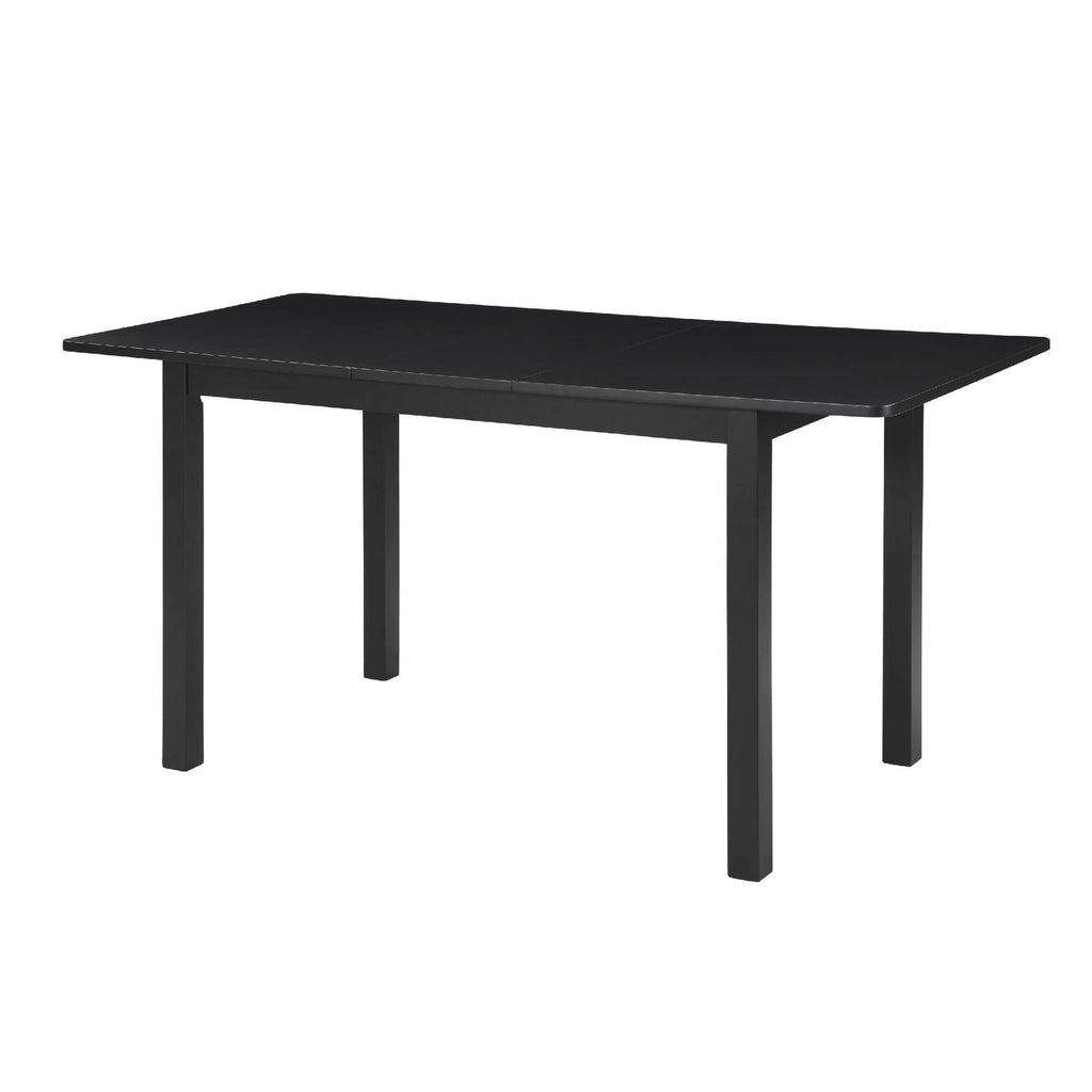 Lisonu 59 Extendable Dining Table, Modern Black Wooden Kitchen Table for 4-8 People, Space-Saving Expandable Table for Dining Room, Home Office & Small Living Spaces
