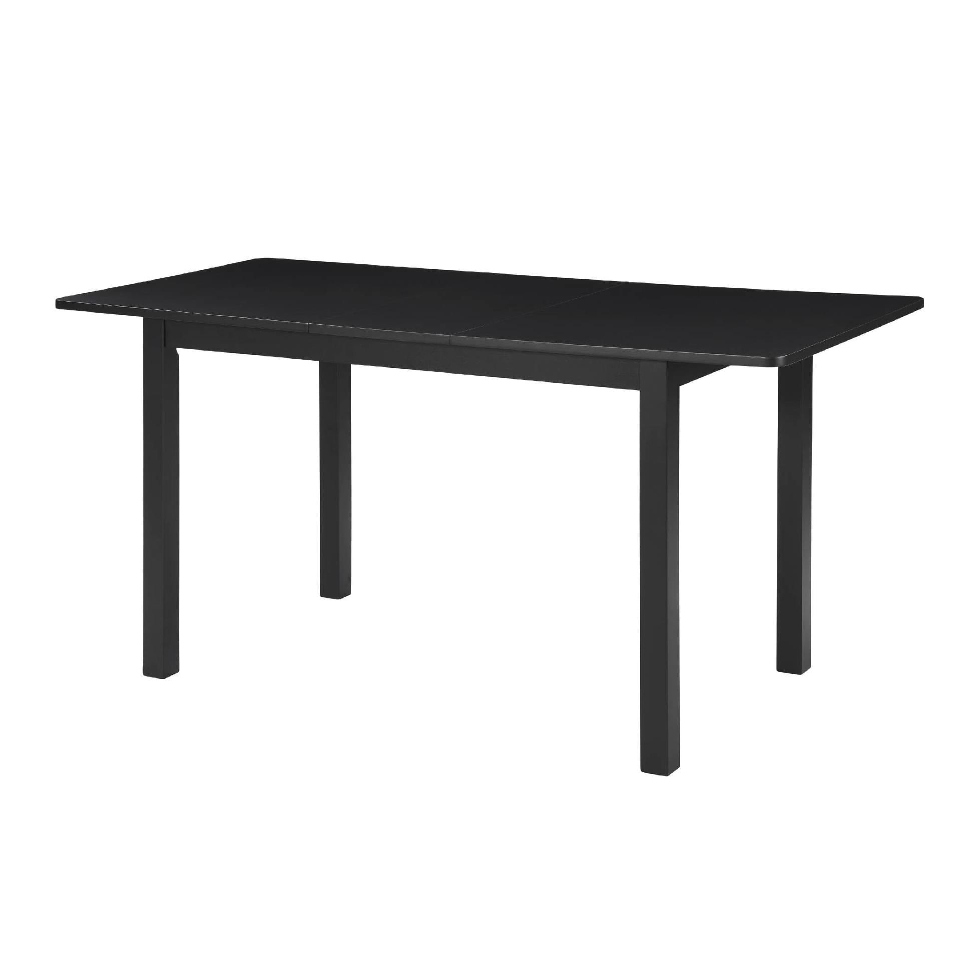 Lisonu 59 Extendable Dining Table, Modern Black Wooden Kitchen Table for 4-8 People, Space-Saving Expandable Table for Dining Room, Home Office & Small Living Spaces