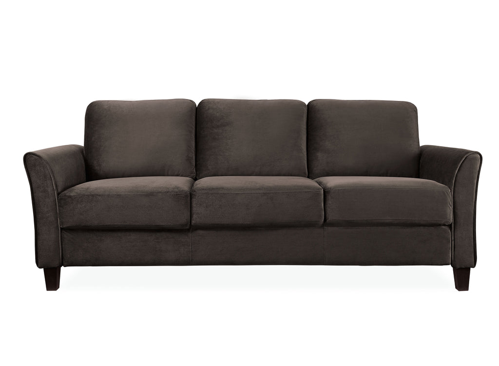Lifestyle Solutions Alexa Sofa with Rolled Arms, Gray Fabric