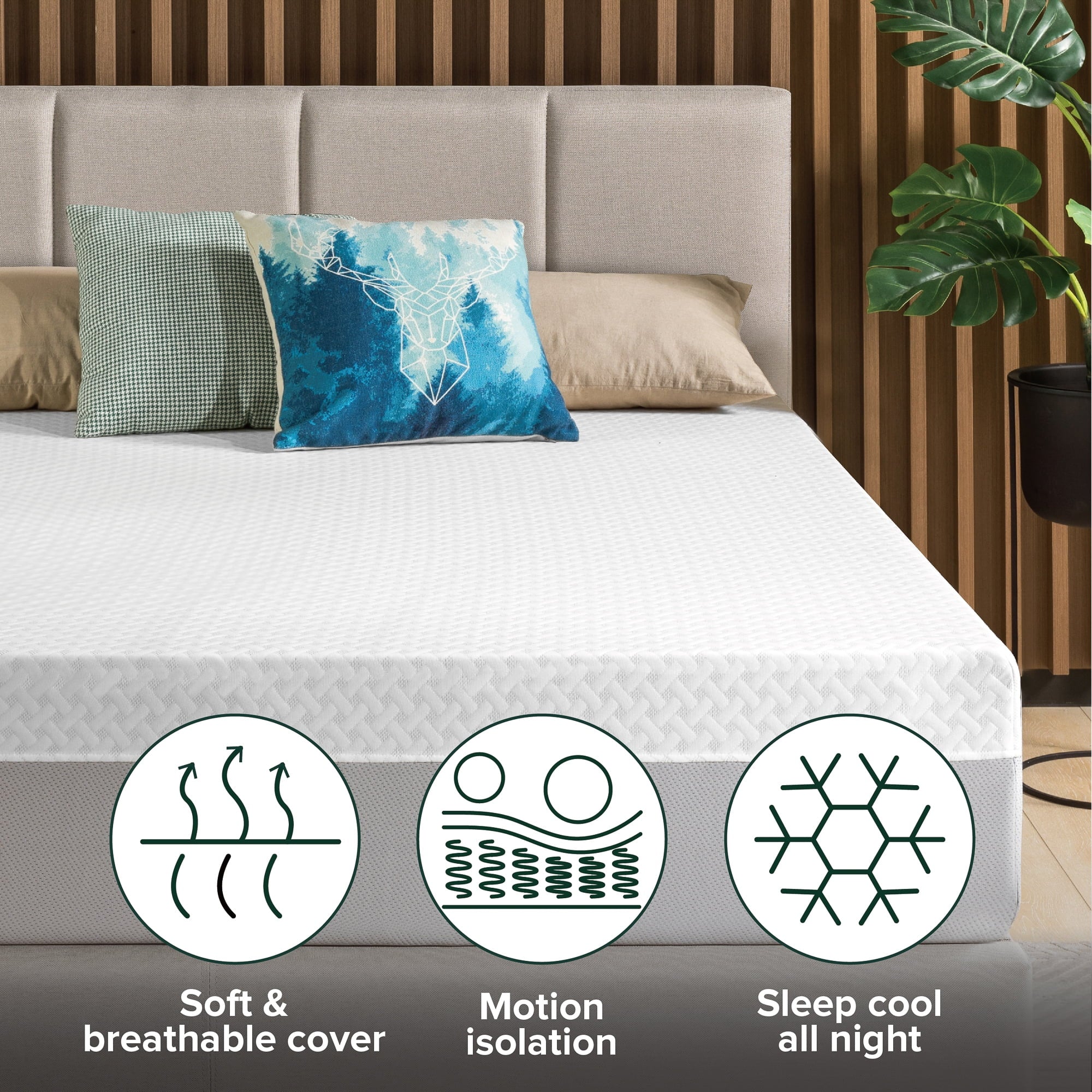 Zinus Cooling Airflow 10 Hybrid Mattress in a Box, Adult, Queen