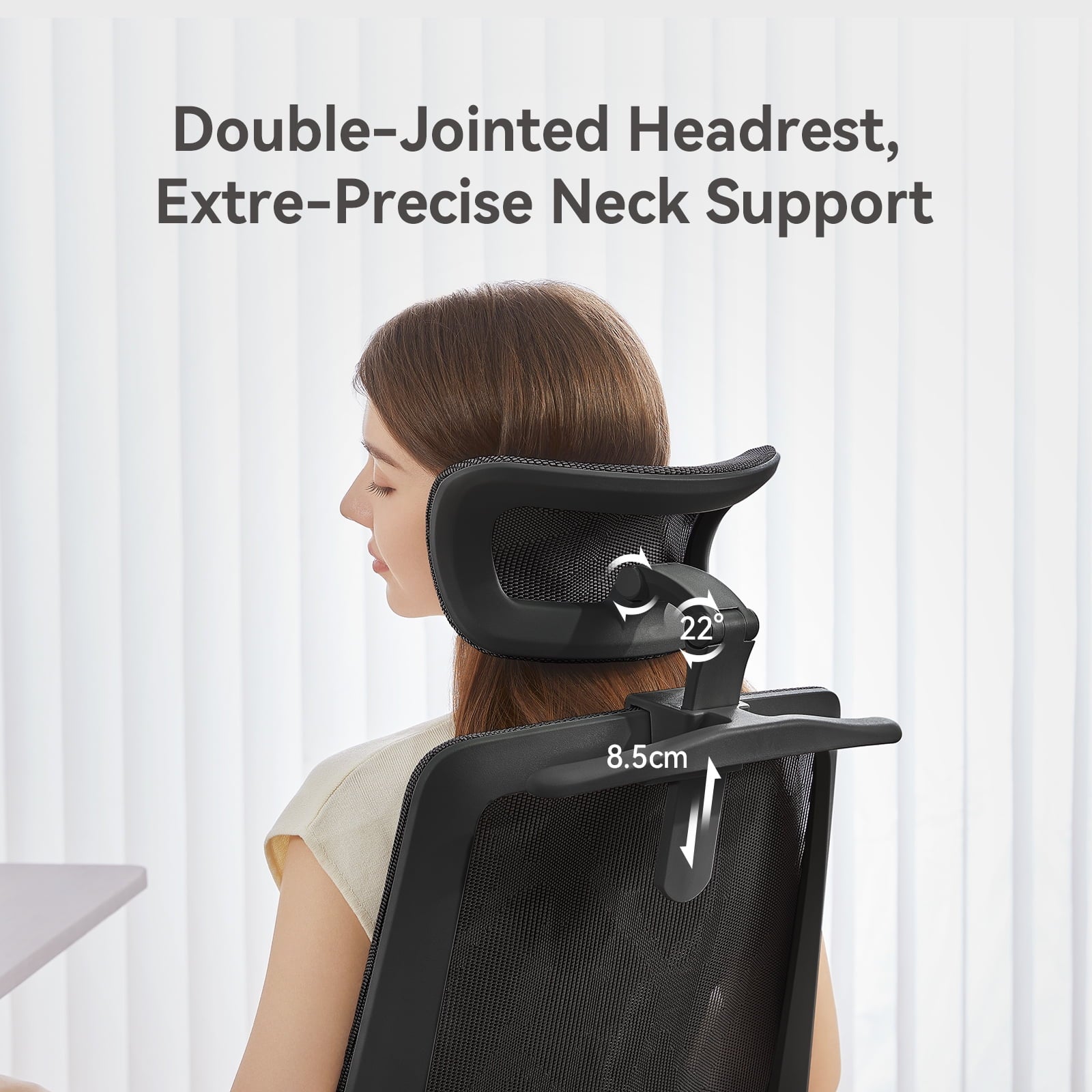 Sihoo M59AS Ergonomic Office Chair with Mesh Backrest, Flip Armrests, Headrest, White