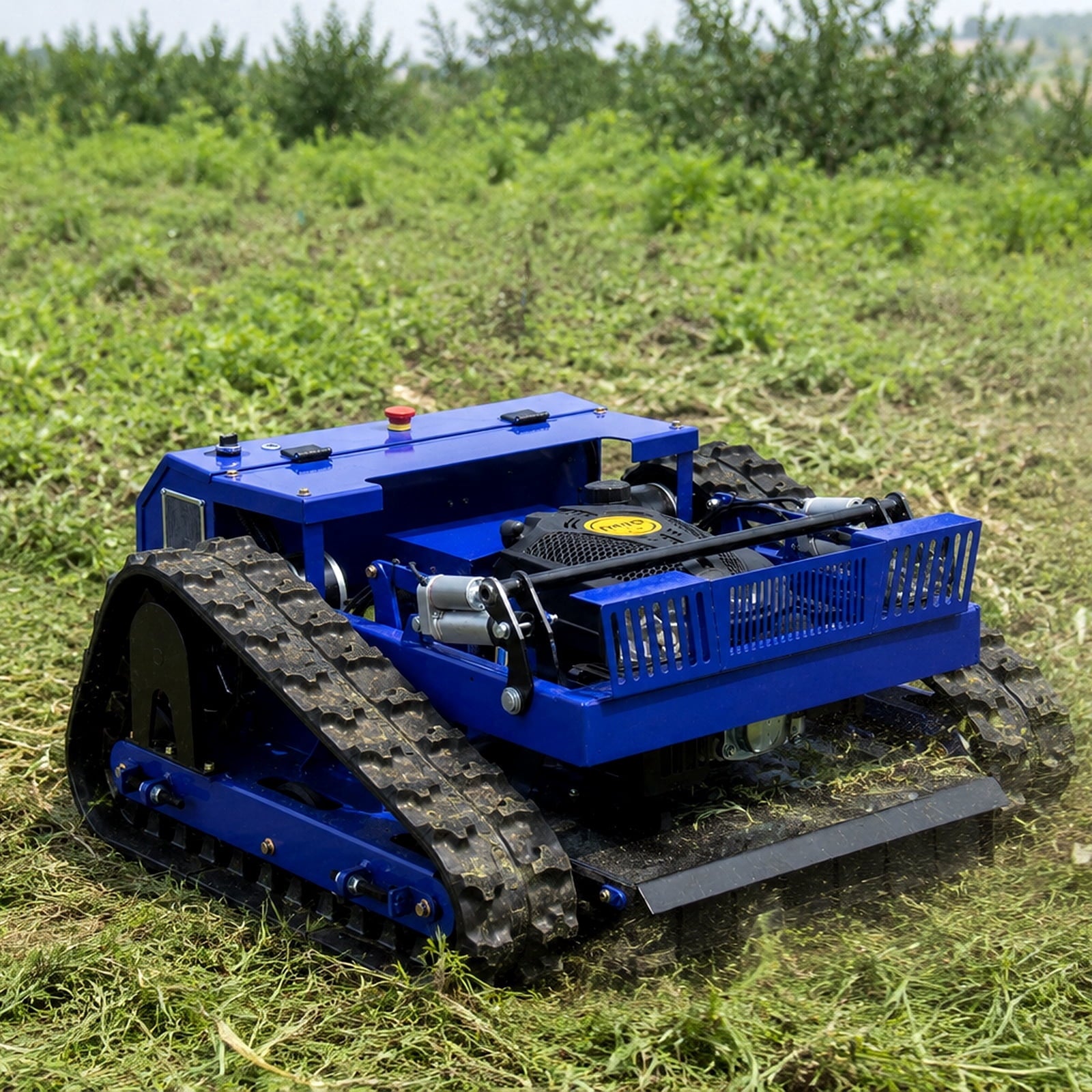 DeepKron Robotic Lawn Mower Gasoline Rato 225cc 9HP Remote Controlled Tracked Lawn Mower All-Terrain Robotor Mower Classic