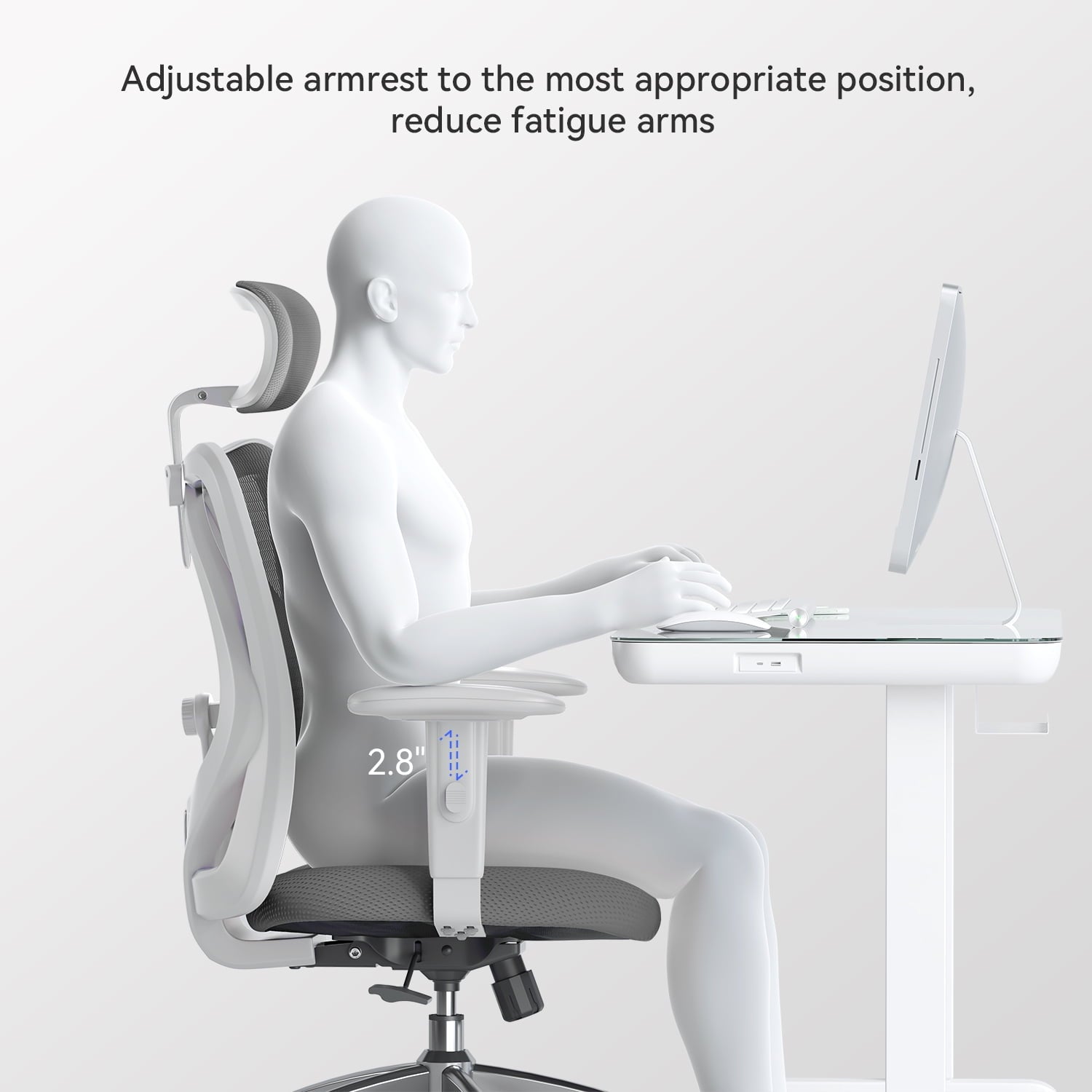 Sihoo M18 Mesh Ergonomic Office Chair with Adjustable Lumbar Support, High Back, Black