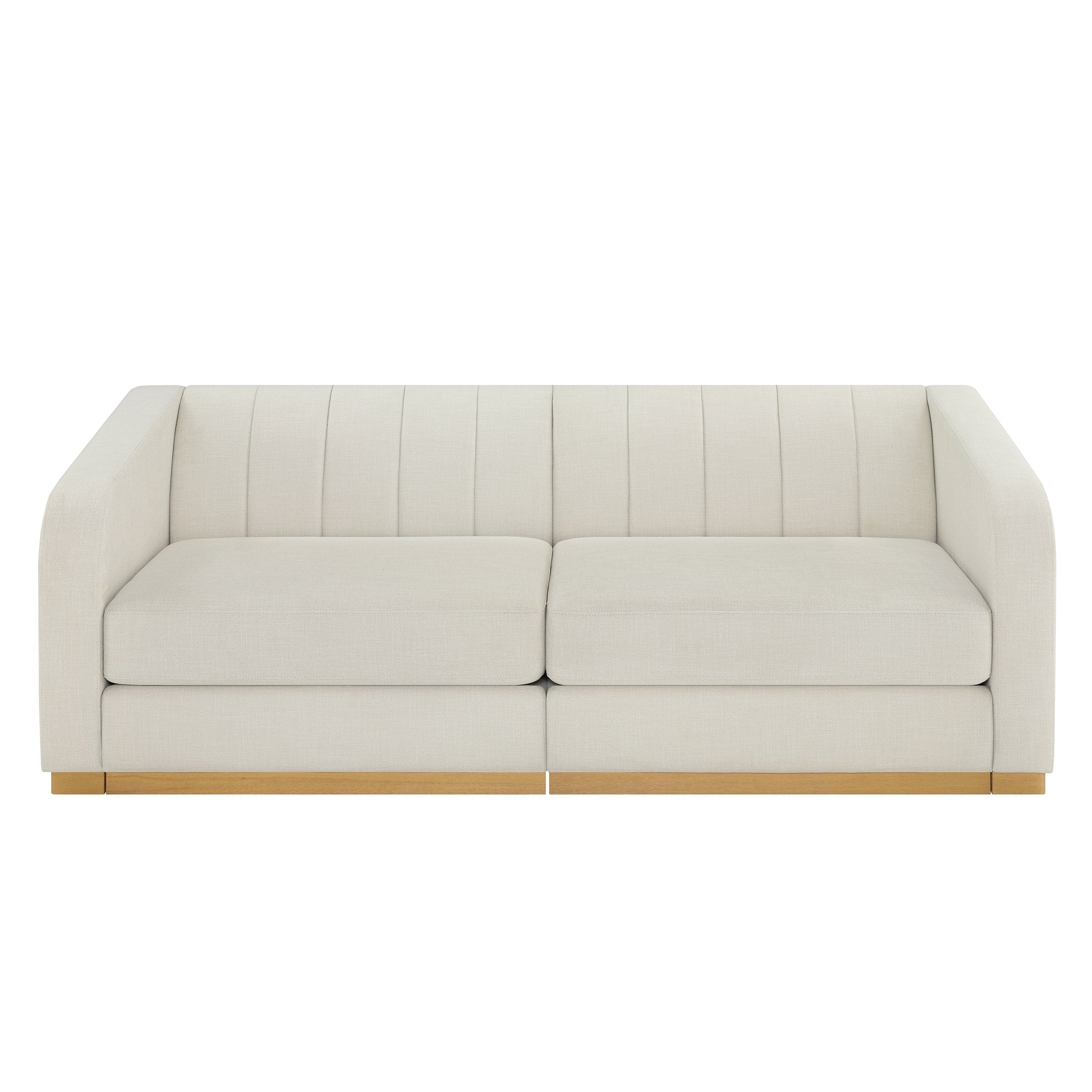 Better Homes & Gardens Lillian Channel Tufted Sofa 83.5 Cream Linen