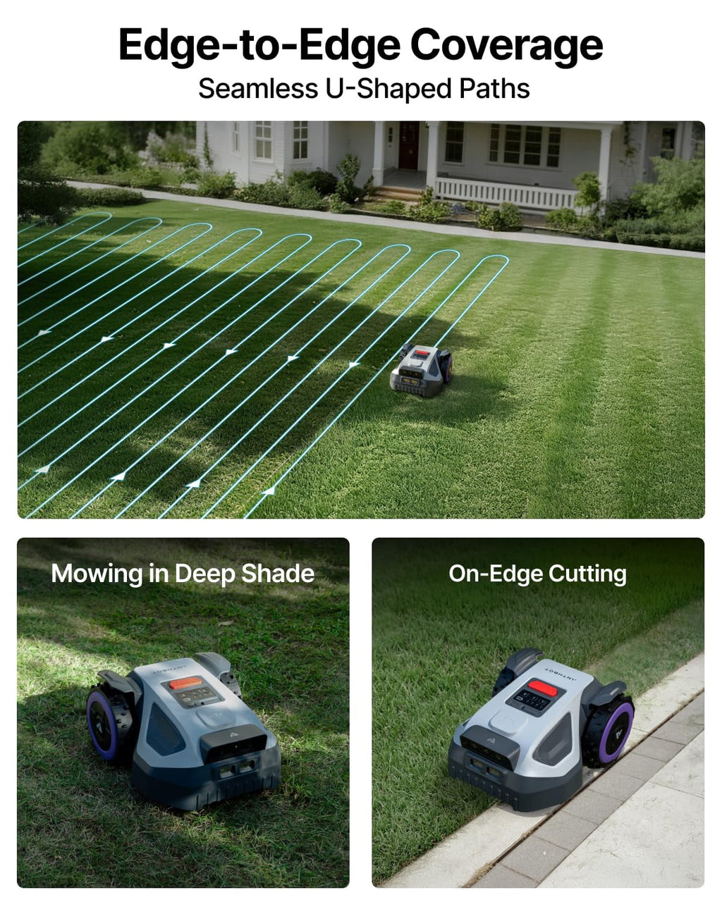 ANTHBOT M5 Cordless Robot Lawn Mower, 1/8 Acre, RTK Dual Vision 4G App Control, 45% Slope