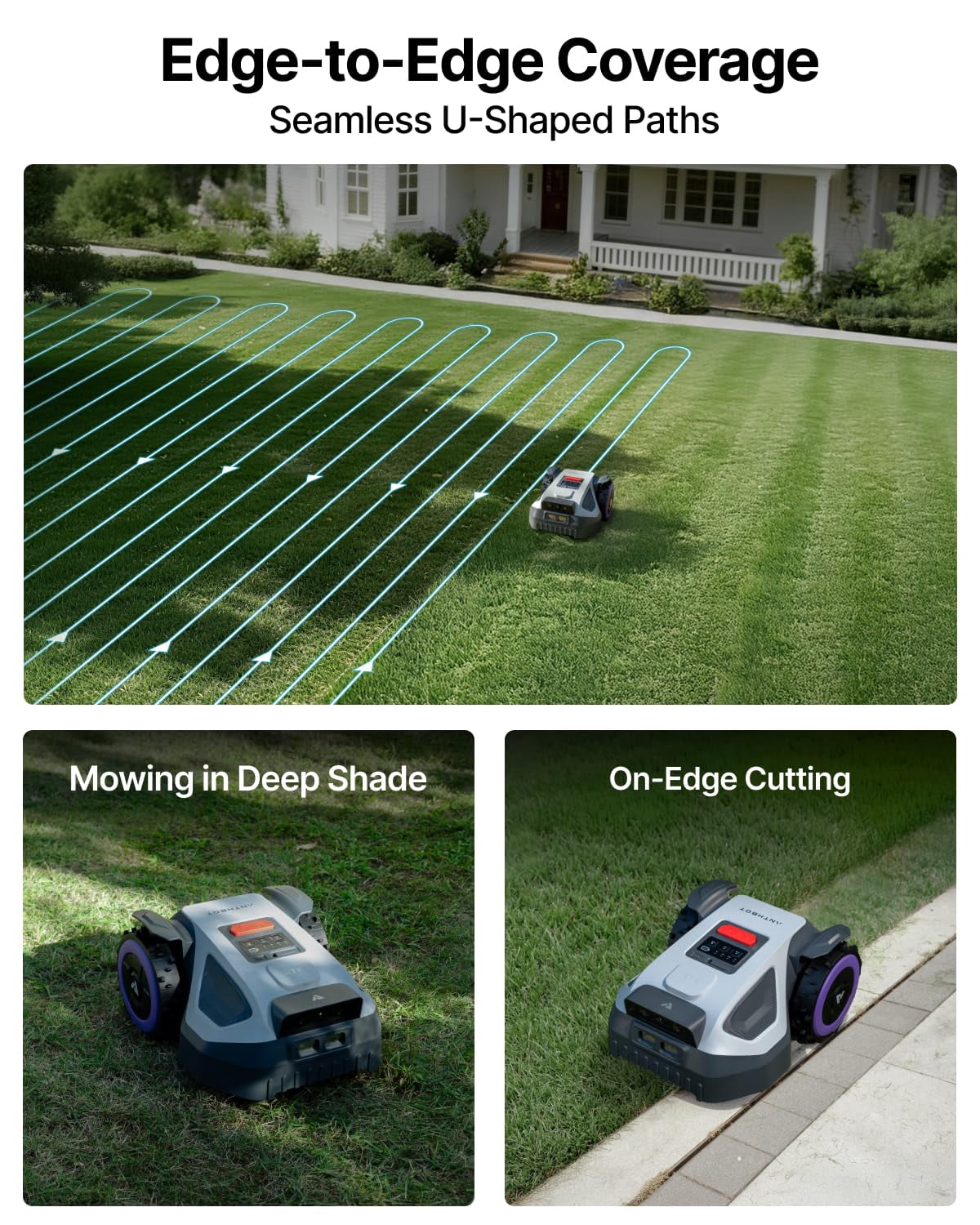 ANTHBOT M5 Cordless Robot Lawn Mower, 1/8 Acre, RTK Dual Vision 4G App Control, 45% Slope