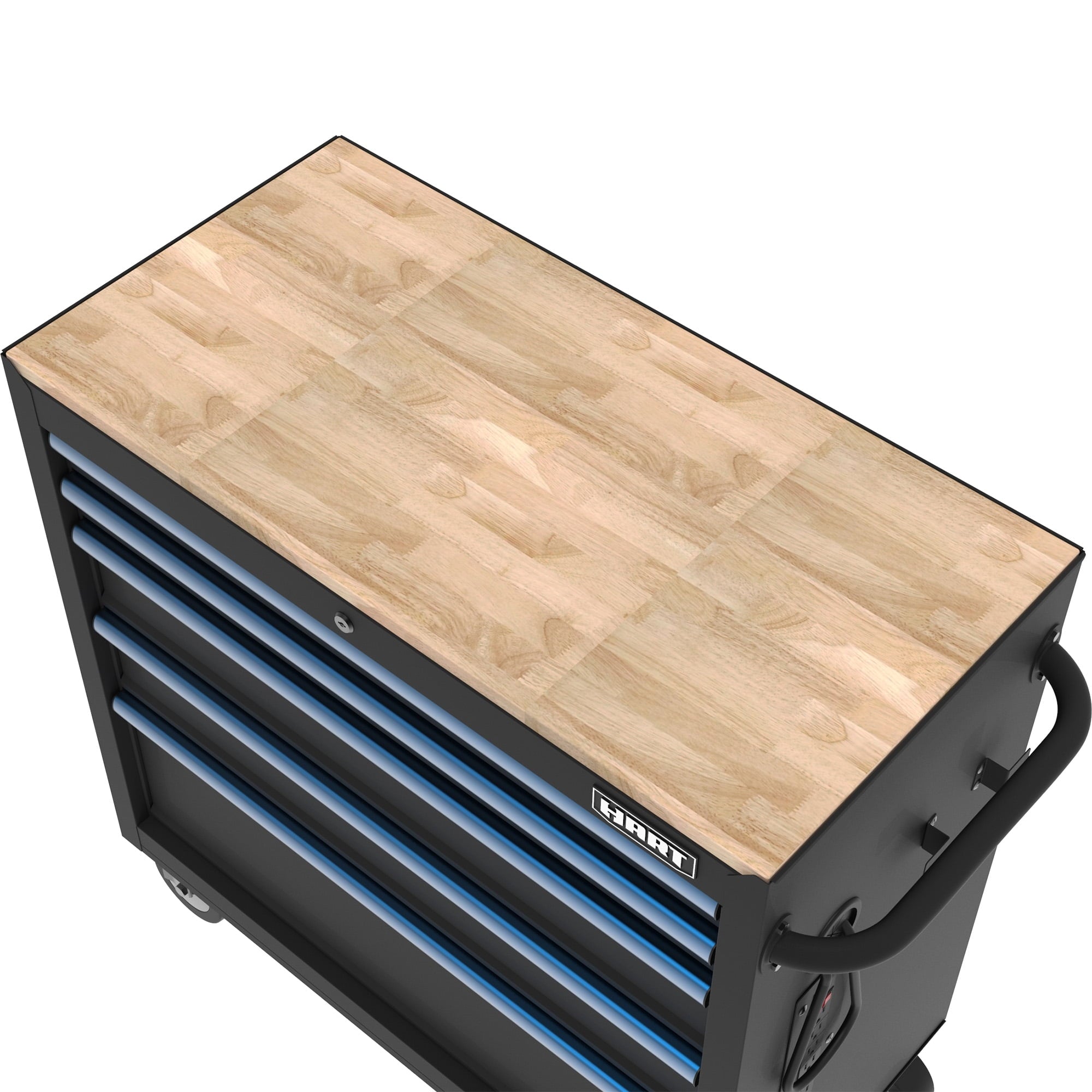 HART 36-Inch 5-Drawer Mobile Tool Chest Workbench with Wood Top, Rolling Garage Storage
