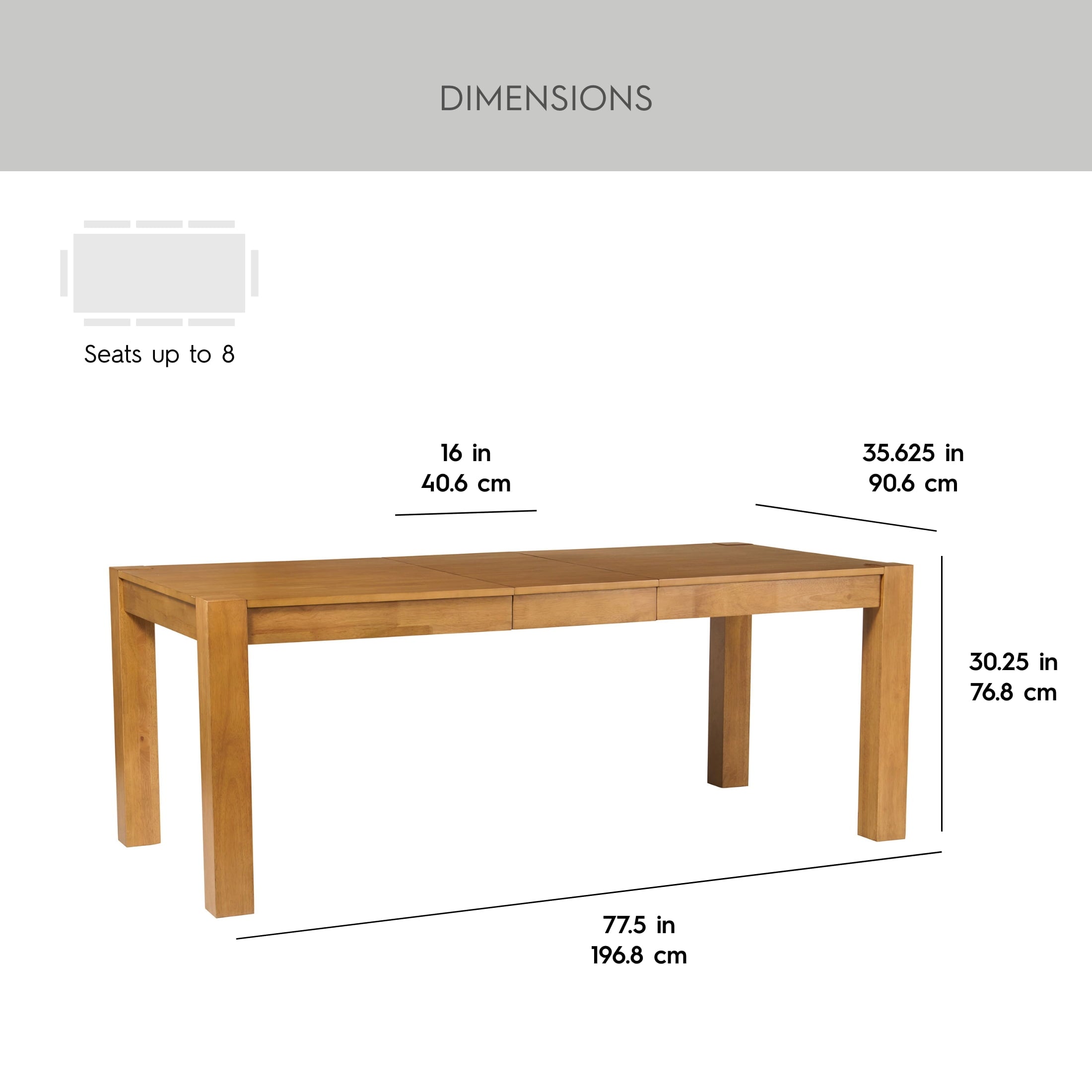 Better Homes & Gardens Bryant Solid Wood Extendable Dining Table, Walnut Finish