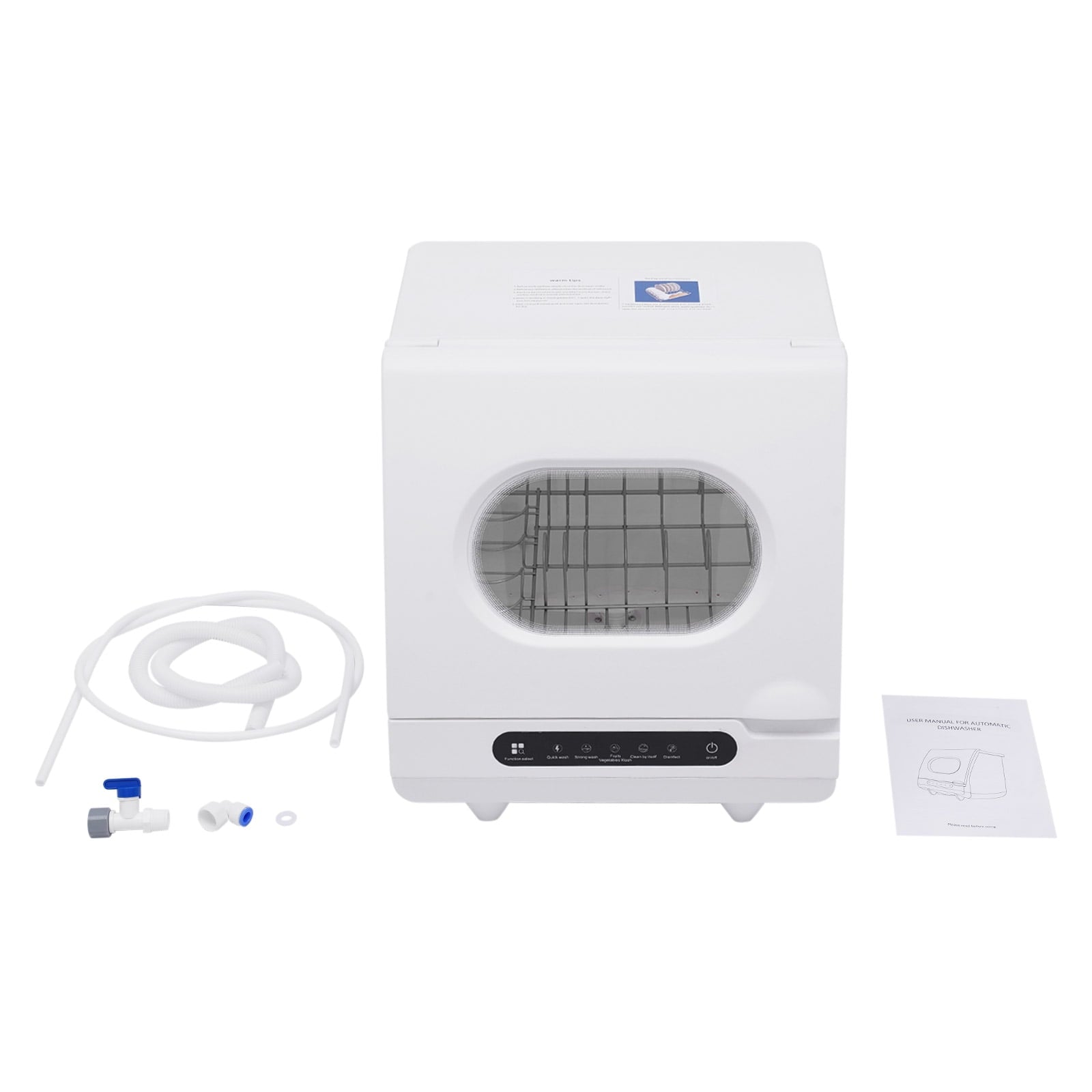 ToppiJoy Portable Countertop Dishwasher with 5 Washing Functions, Quick Wash, Sterilization & Energy-Saving Design – Ideal for Small Kitchens, Apartments, and Family Homes