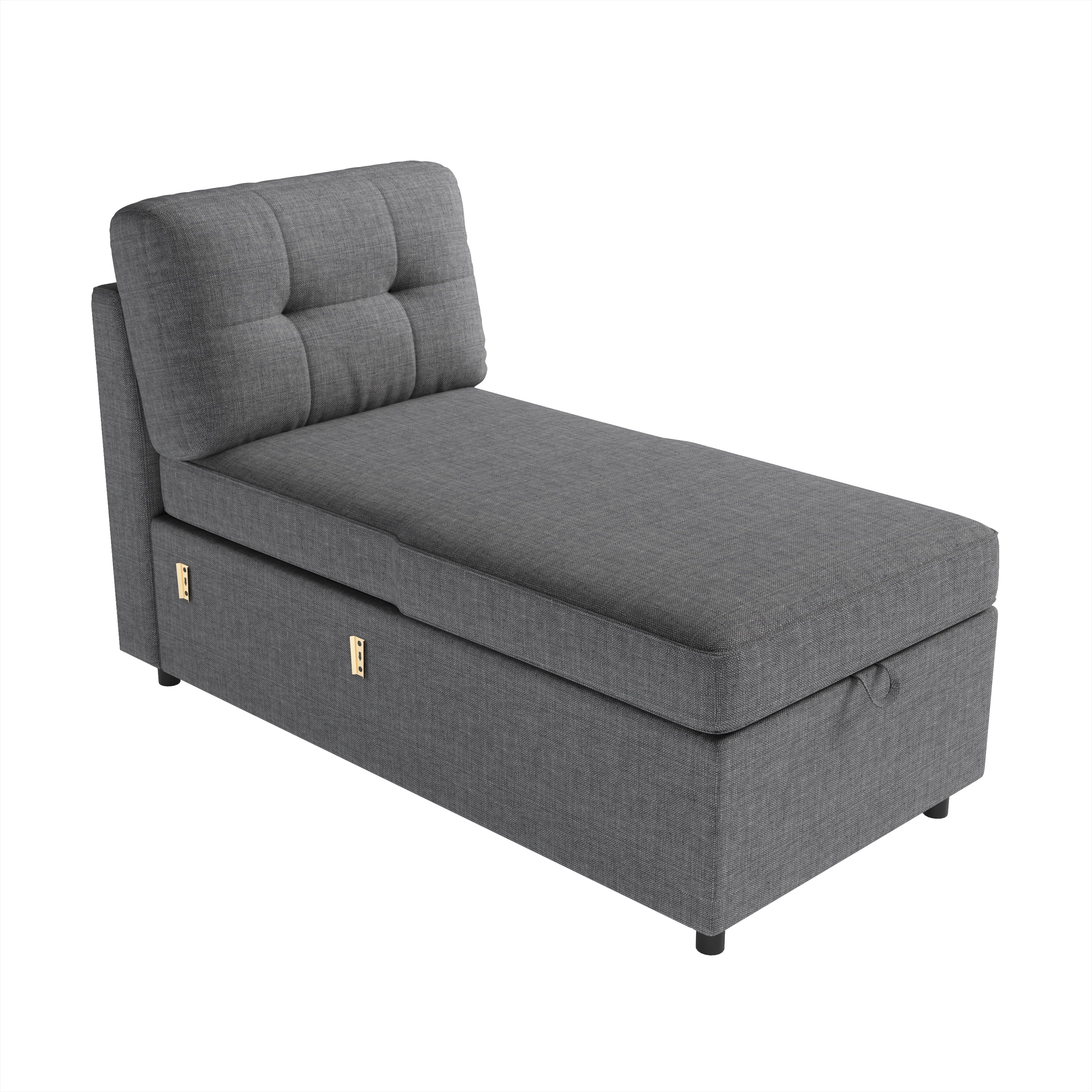 VANACC Sectional Sofa Bed with Storage and Soft Seat ,Reversible Pull Out Couch for Living Room,Gray