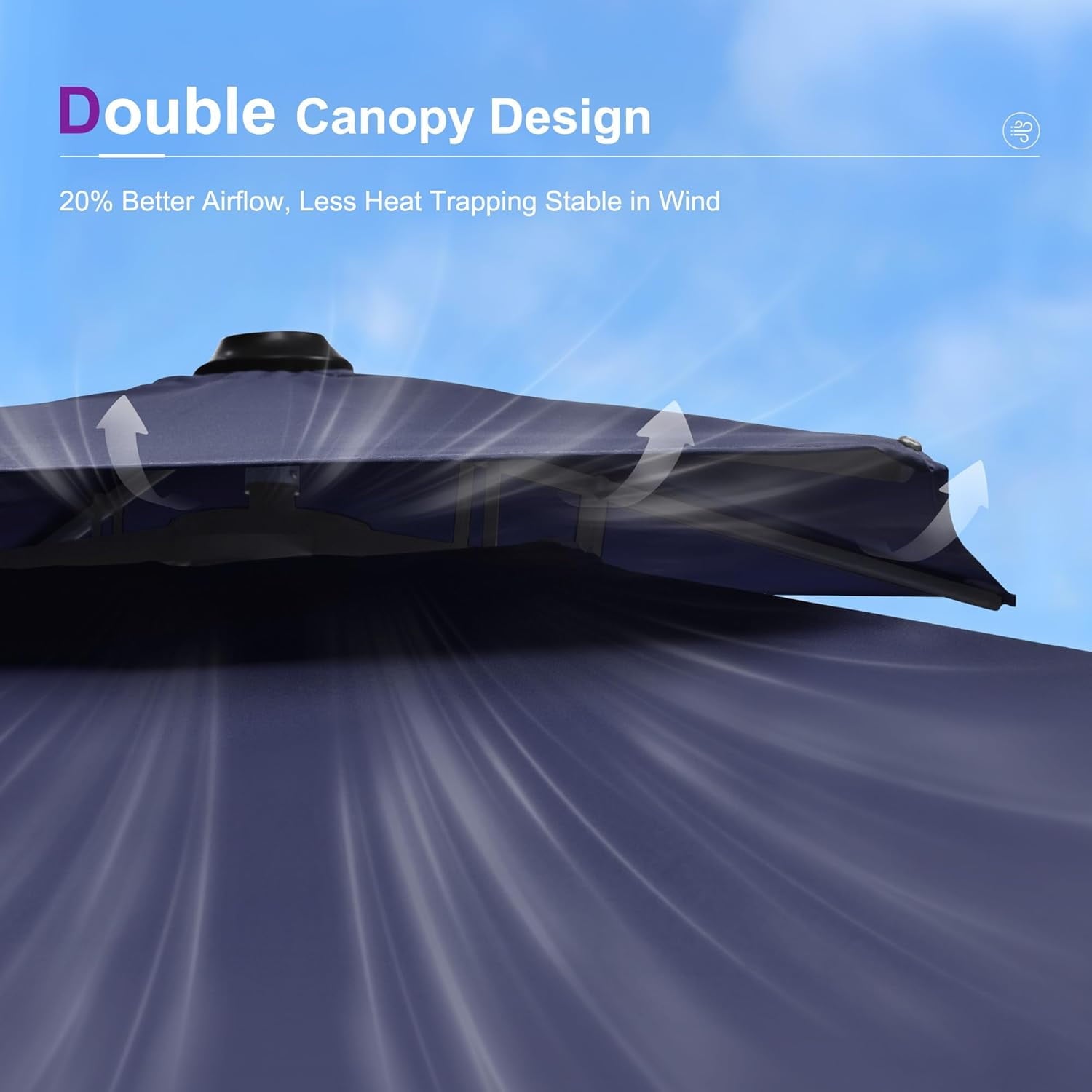 PURPLE LEAF Cantilever Umbrellas 12FT Square Large Patio Umbrella Offset Umbrella with 360°Rotation Tilting And Hanging Double Top, Grey