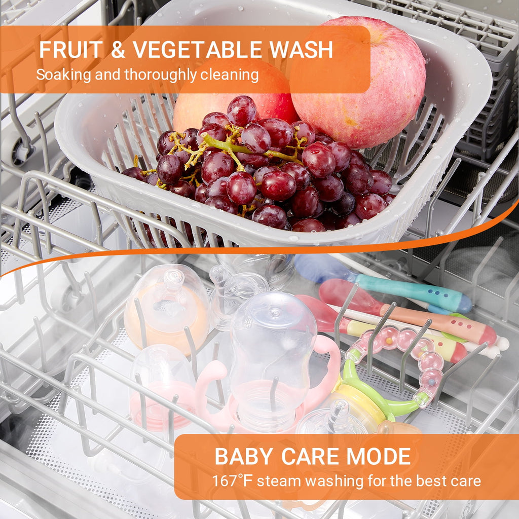 AIRMSEN Countertop Dishwasher with Salt Chamber, Portable Mini Dishwasher with 5L Built-in Water Tank, 18H Delay Start & ECO Mode, Ideal for Apartments & RVs, TDQR09