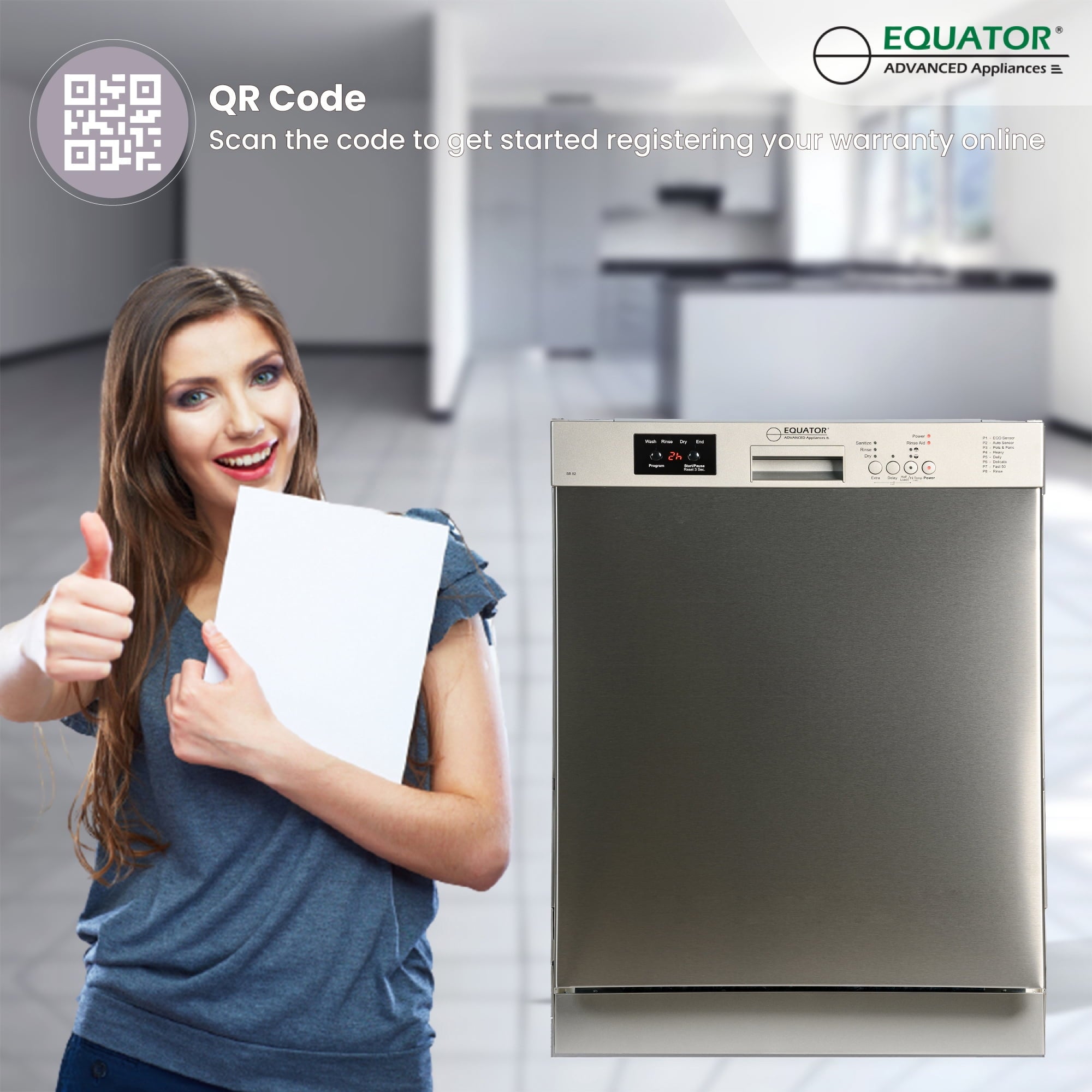 Equator Europe 24 Built in 14 place Dishwasher in White