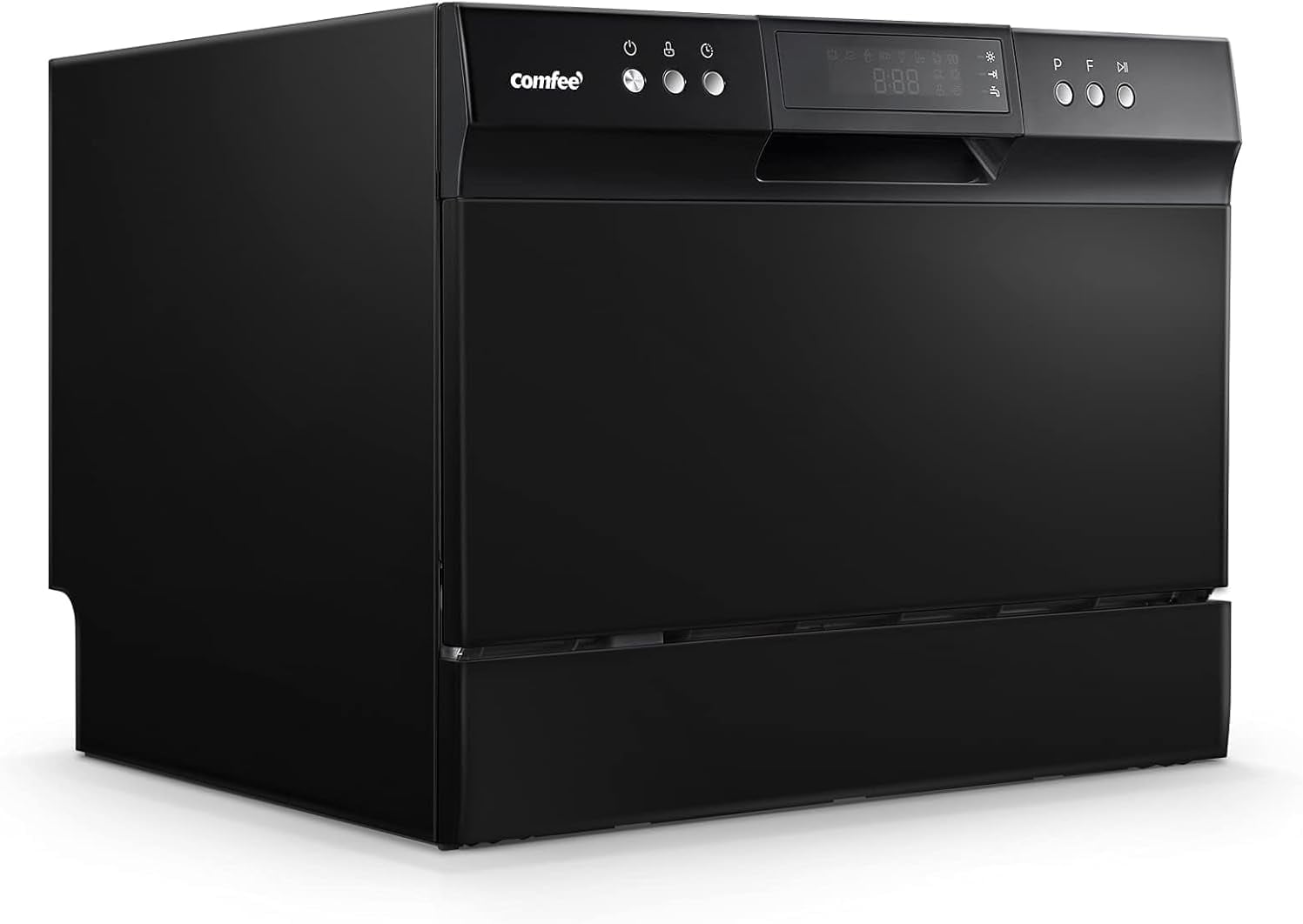 COMFEE' Energy Star Countertop Dishwasher, 6 Place Settings & 8 Programs, Speed/Baby-Care/Eco/Glass, Black