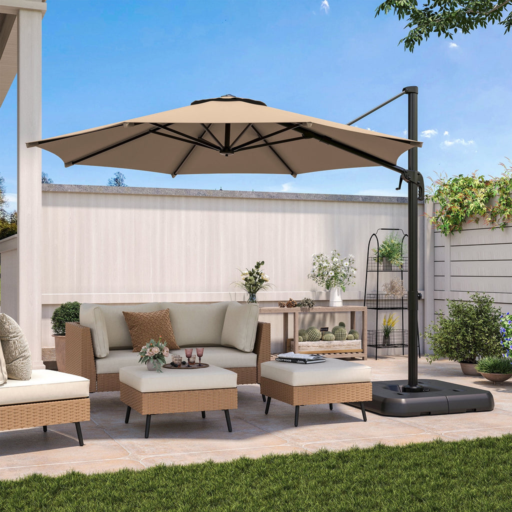 LAUSAINT HOME 10 Feet Patio Umbrella Outdoor Cantilever Round with 360-degree Rotation for UV Resistant, Wind Resistant, Patio, Outdoor, Deck, Garden, Backyard, Pool, Navy Blue
