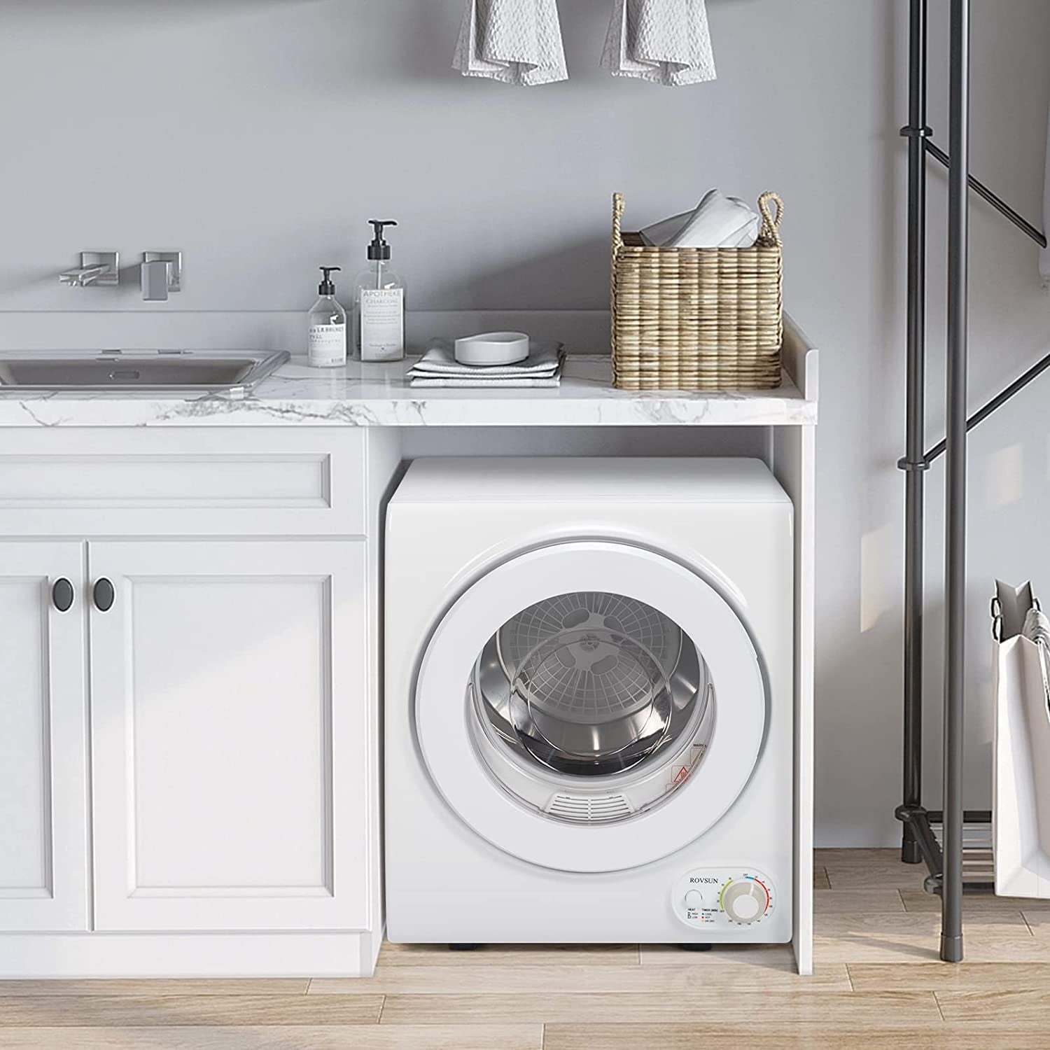 RovSun 110V White Stainless Steel Electric Tumble Dryer