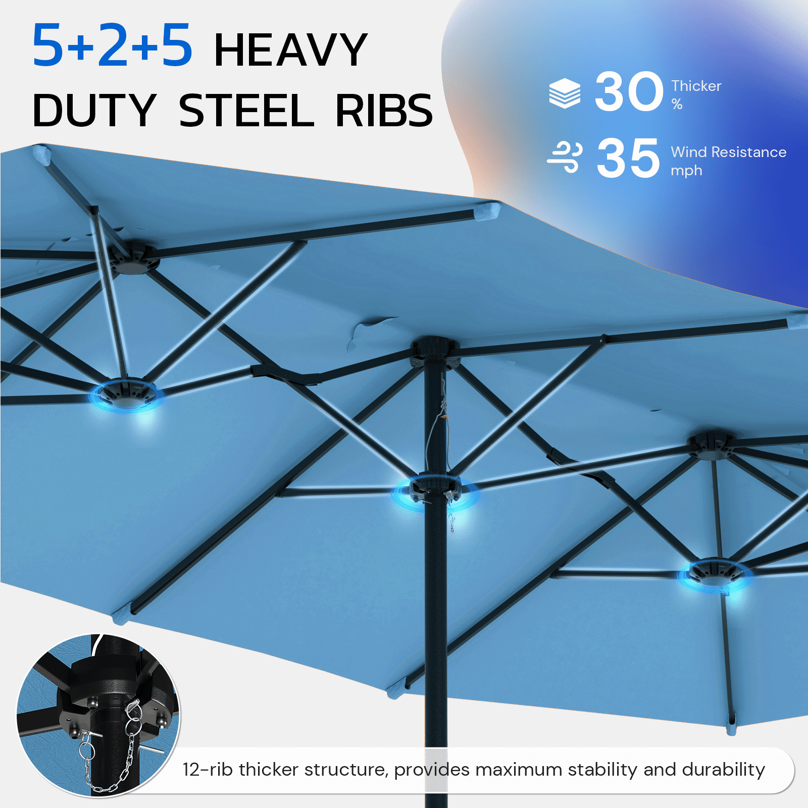 AECOJOY 10x10ft Outdoor Cantilever Patio Umbrella with Base, 360° Tilt & Rotate, Beige