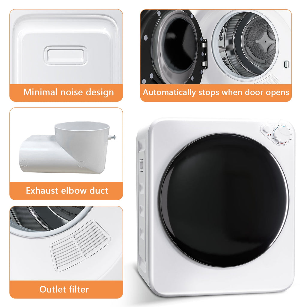 Dimedeal 1.8 cu.ft Portable Clothes Dryer, 800W Electric Compact Dryer Machine for Apartment & Small Spaces
