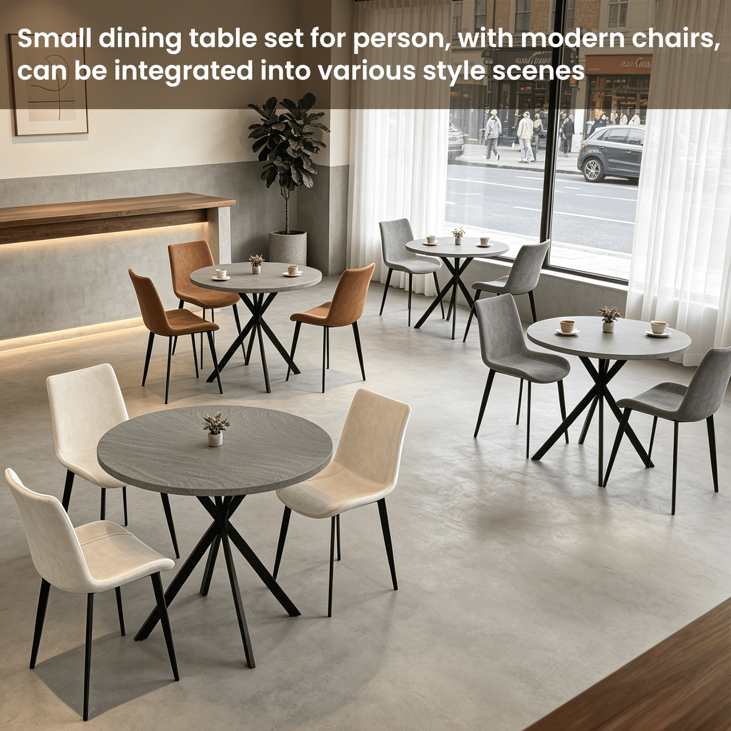Small Round Dining Table for 2-4 People, 31.7 Modern Round Kitchen Table, Space-Saving Table for Living Dining Room, Coffee ,Apartment