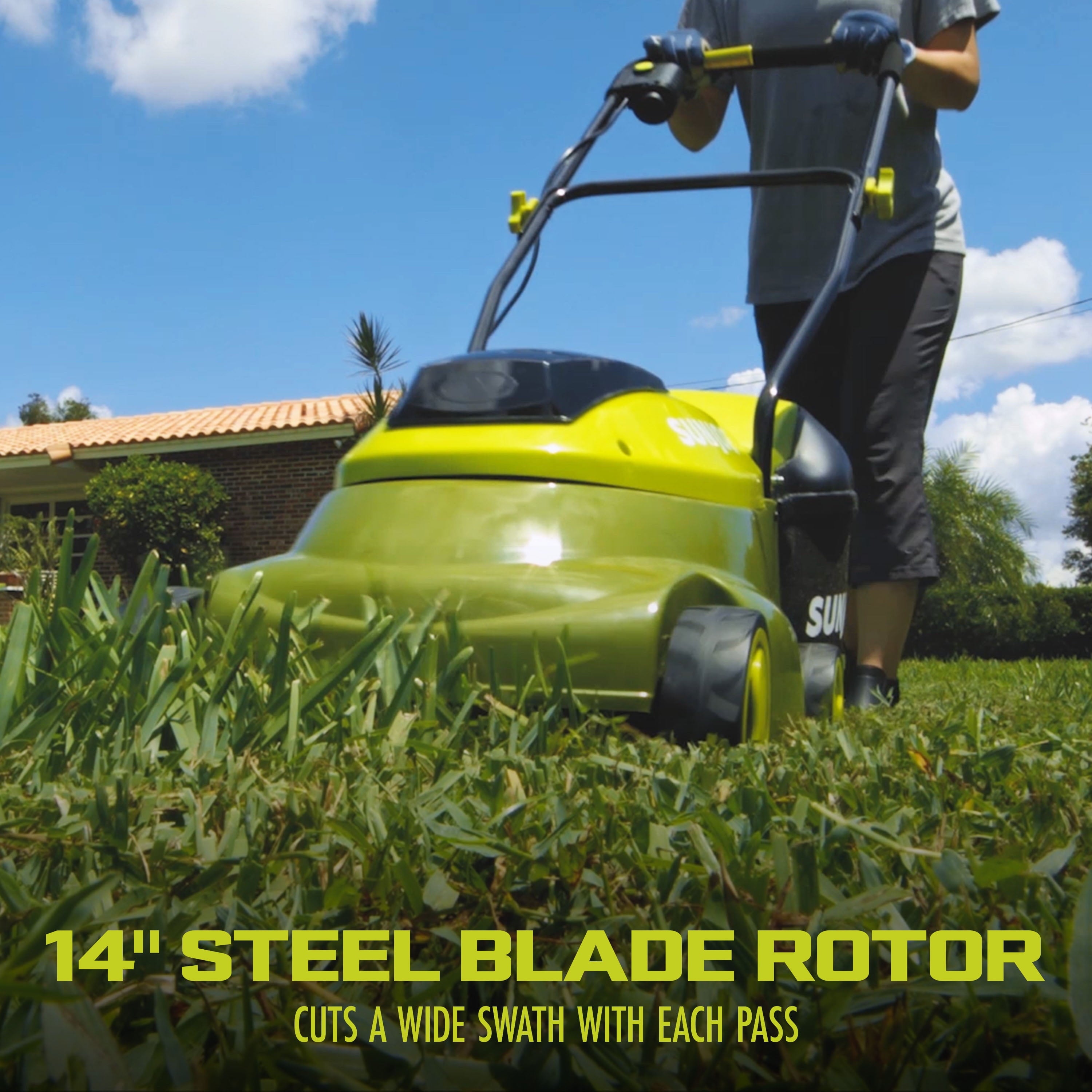 Sun Joe 24V Cordless Push Reel Lawn Mower, Battery Powered Grass Cutter for Yard, 15-Inch