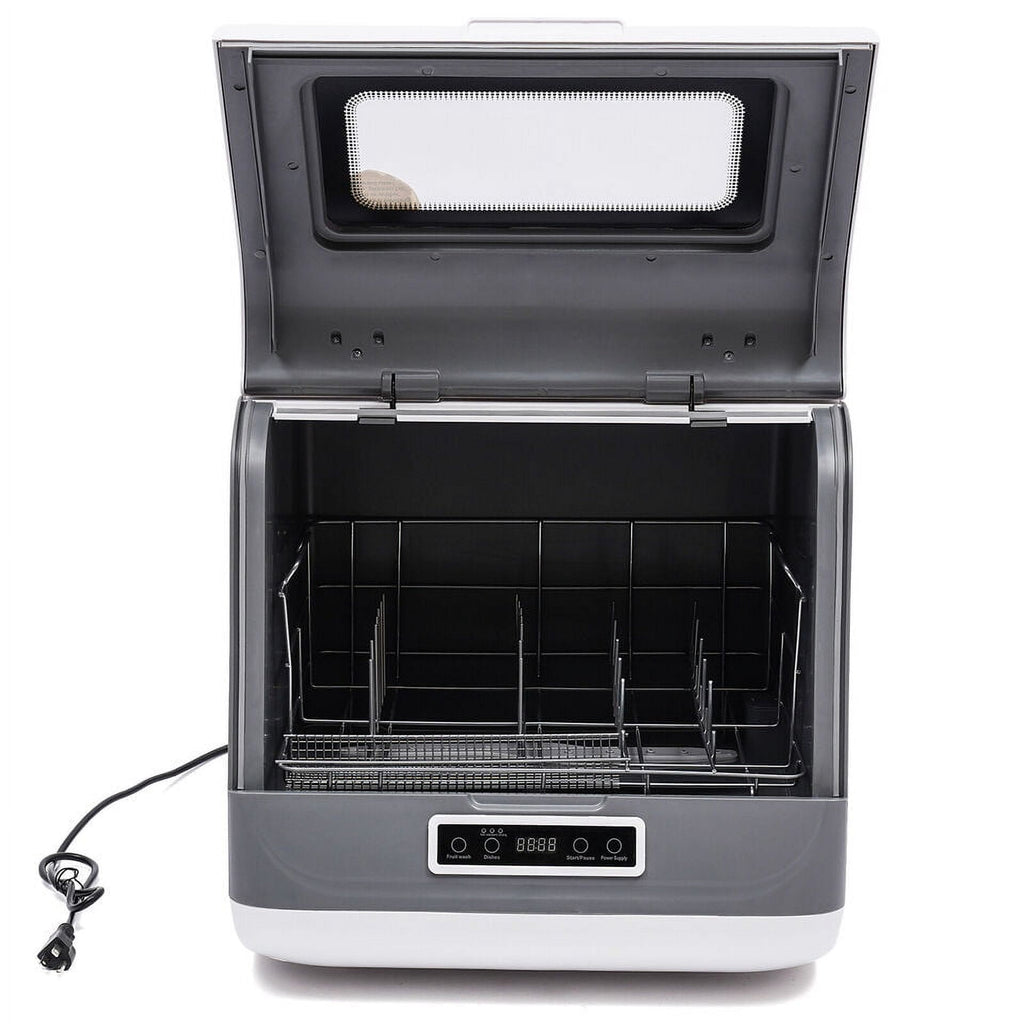 Portable Dishwasher Countertop, Compact Dishwasher W/75°C Air-Dry Function, 3 Washing Programs Mini Dish Washer for Apartments