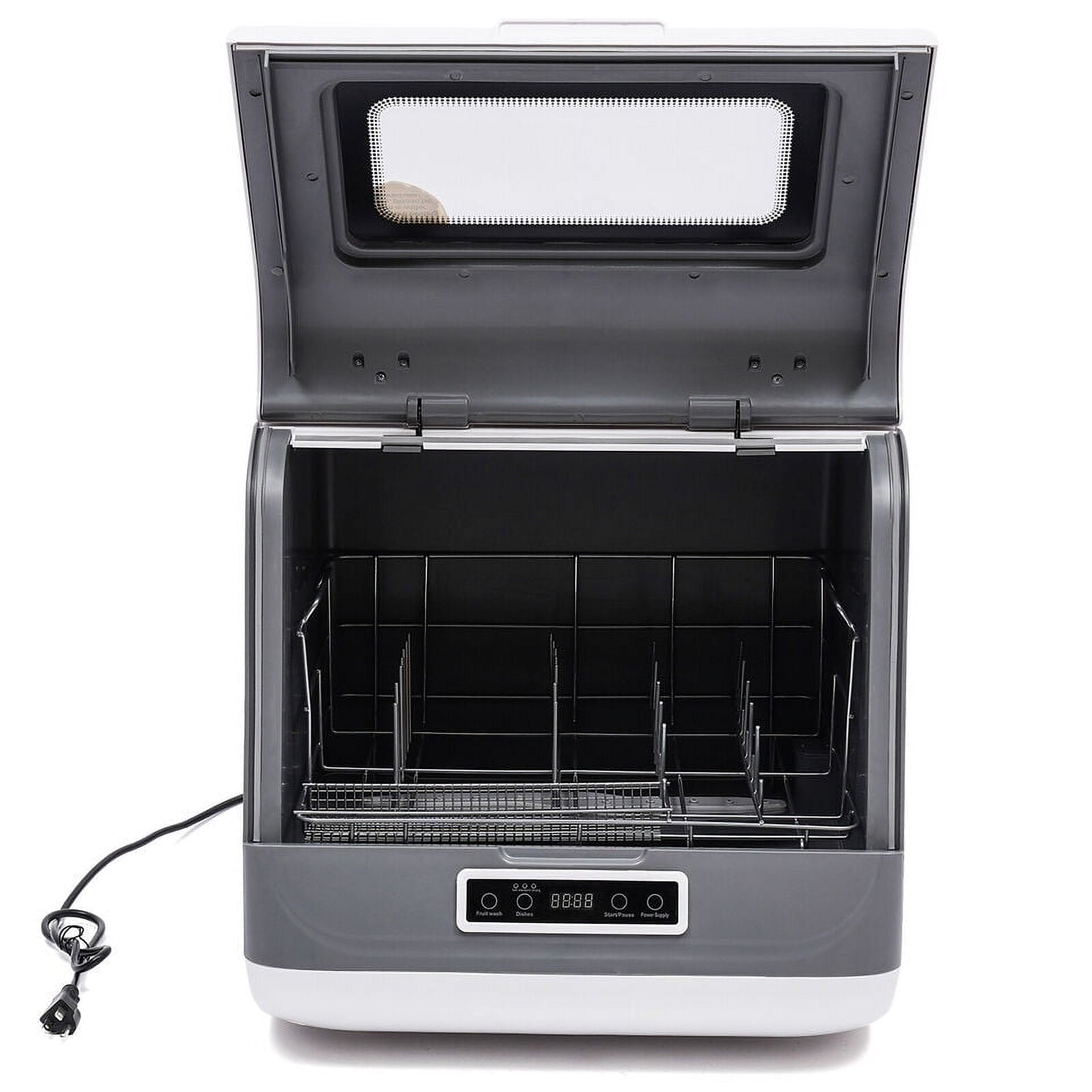 Portable Dishwasher Countertop, Compact Dishwasher W/75°C Air-Dry Function, 3 Washing Programs Mini Dish Washer for Apartments