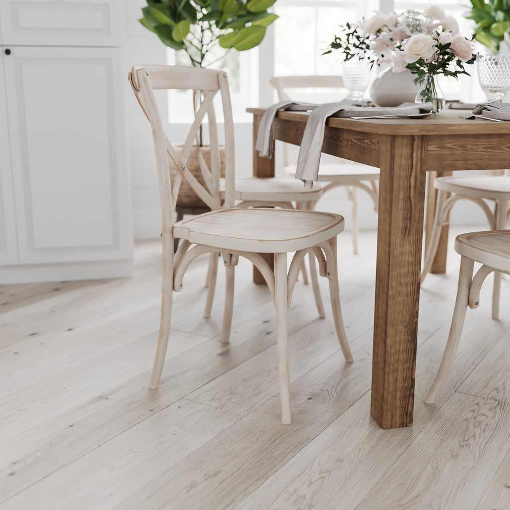 Jessamine 46 x 30 Rectangular Antique Rustic Solid Pine Farm Dining Table