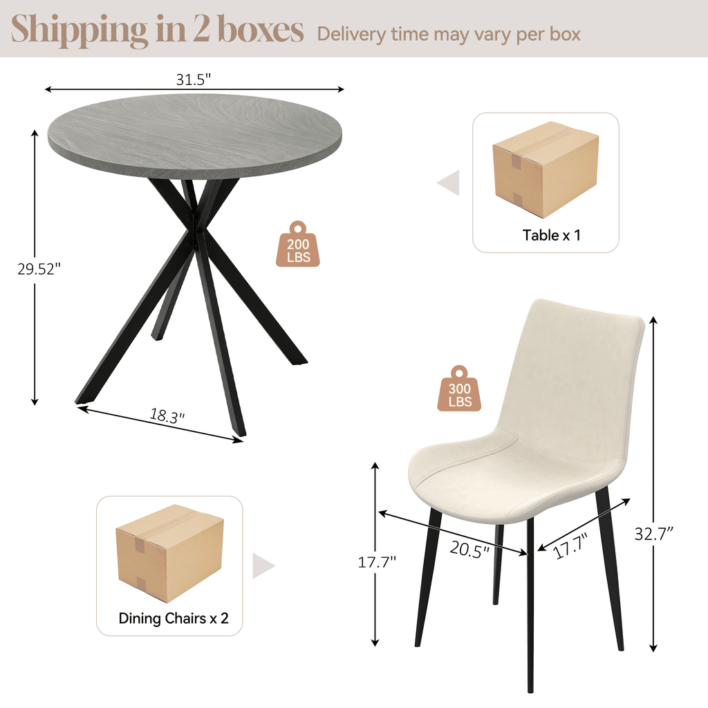 Small Round Dining Table for 2-4 People, 31.7 Modern Round Kitchen Table, Space-Saving Table for Living Dining Room, Coffee ,Apartment