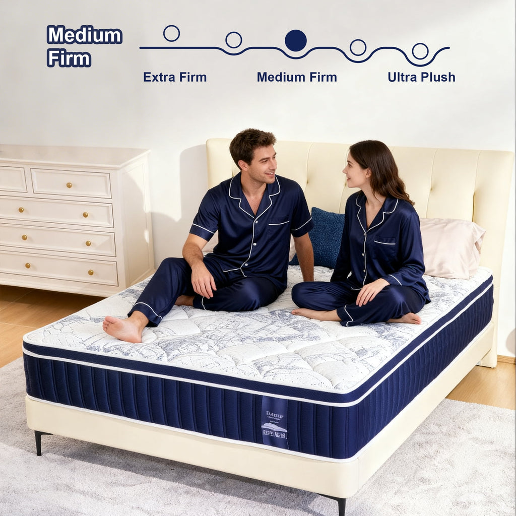 FOLVUTY Queen Mattress 14 inch Hybrid Mattress Cooling Gel Memory Foam Mattress with Chill-Touch Fabric Top in a Box,Pressure Relief,CertiPUR-US
