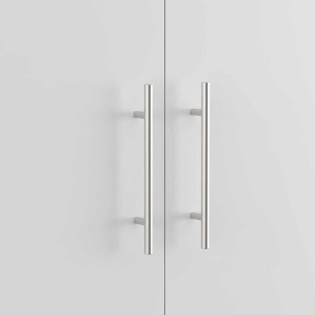 Wiawg 2 Door Wardrobe Armoire,Mirrored Closet Storage with Drawers and Shelves,White