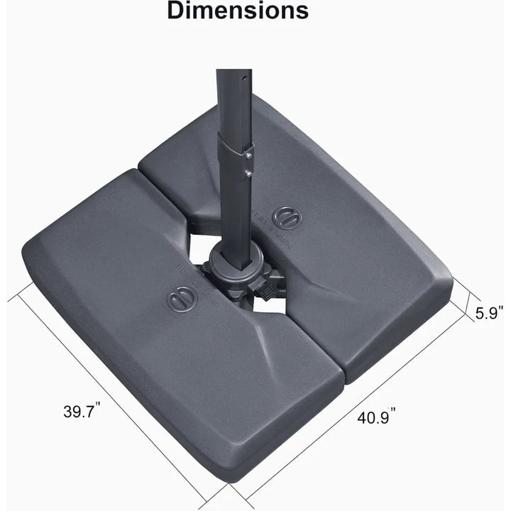 PURPLE LEAF 10' X 13' Rectangle Cantilever Umbrella with Base Outdoor Large Aluminum Patio Umbrella with 3-Year Fade Resistance Recycled Fabric and 360-degree Rotation for Deck Pool, Graphite Grey