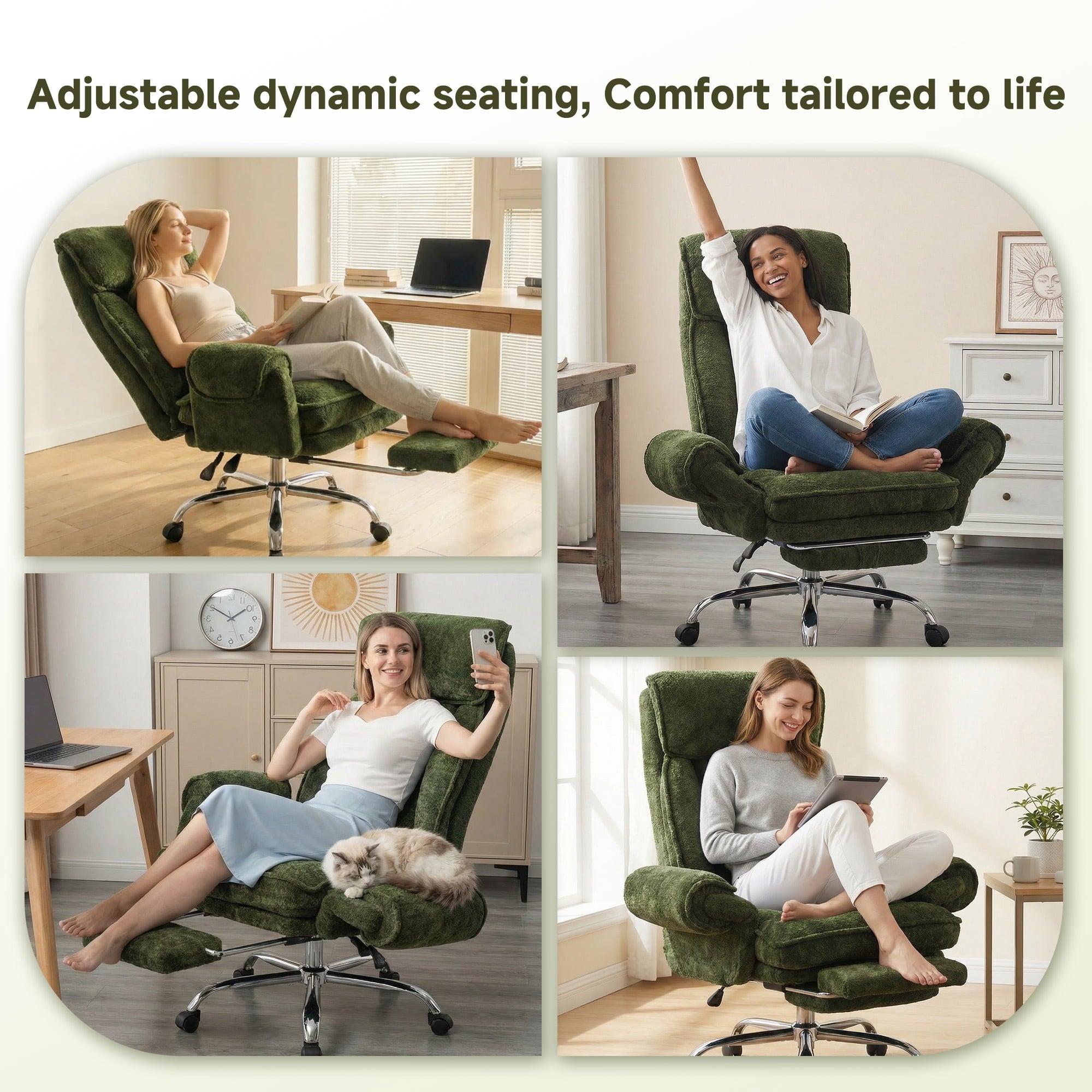 Big and Tall Executive Office Chair with Adjuatable Armrests and Headrest, Ergonomic Reclining High Back Criss Cross Chair , Office Chair with Footrest,Blue