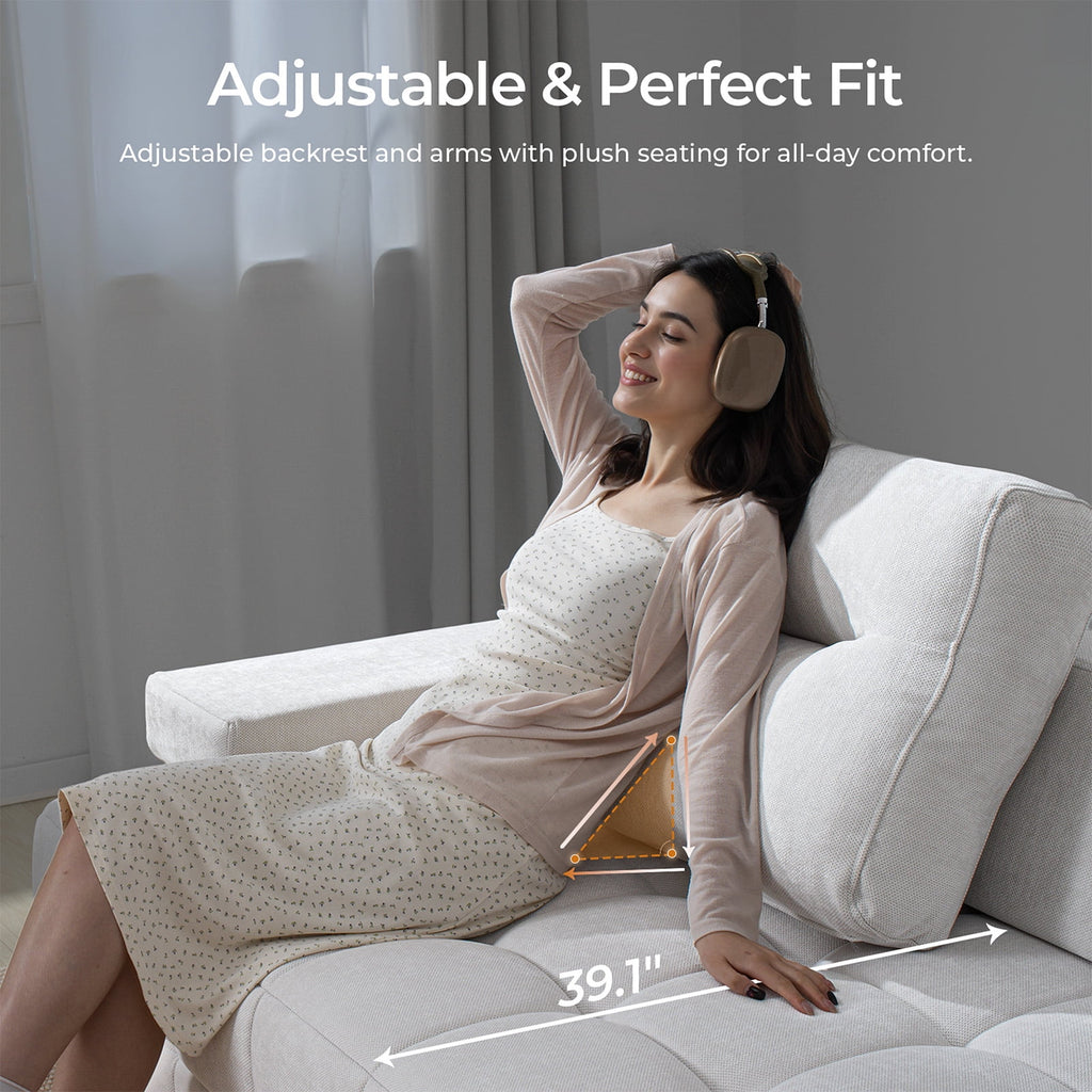 71 High Backrest Sofa for Small Spaces, Compressed Corduroy Couch with Deep Seating for Living Room, Bedroom, Dark Grey
