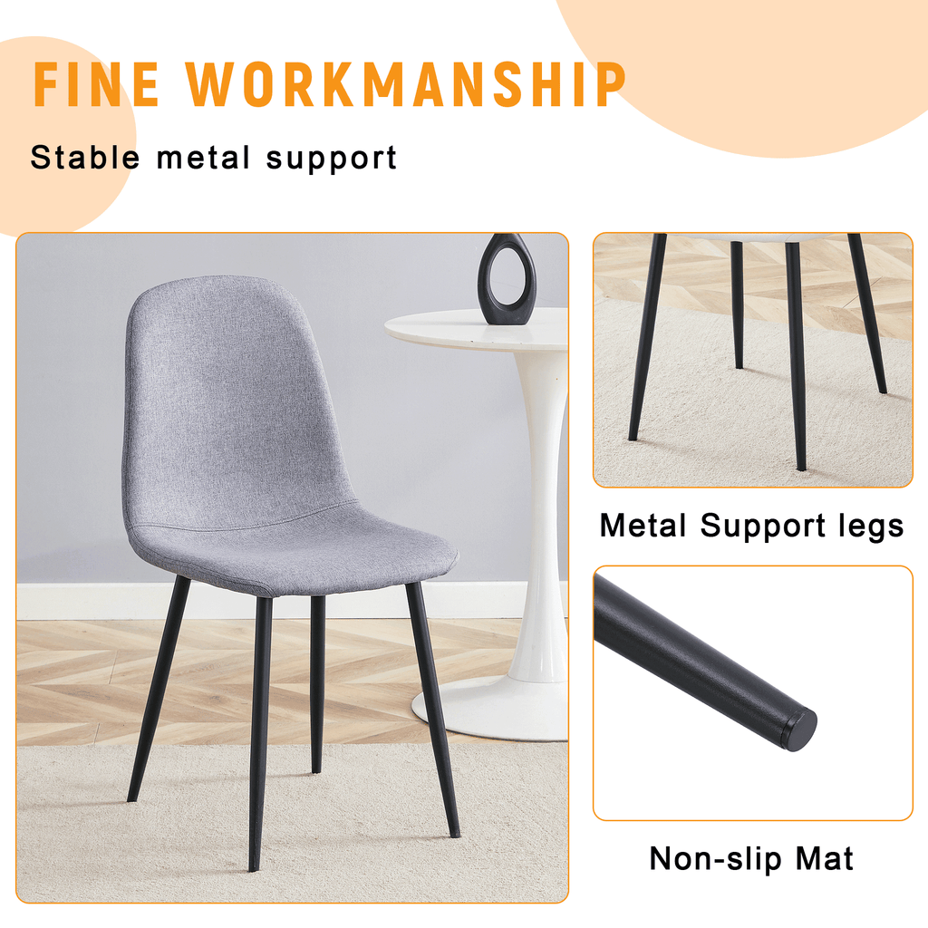 JUFU 55 Dining Table Set for 4, Modern Table and Chairs Set of 4, 5 Piece Dining Table Set Include Wooden Kitchen Table and 4 Faux Leather Chairs Ideal for Kitchen Dining Room Easy to Assemble
