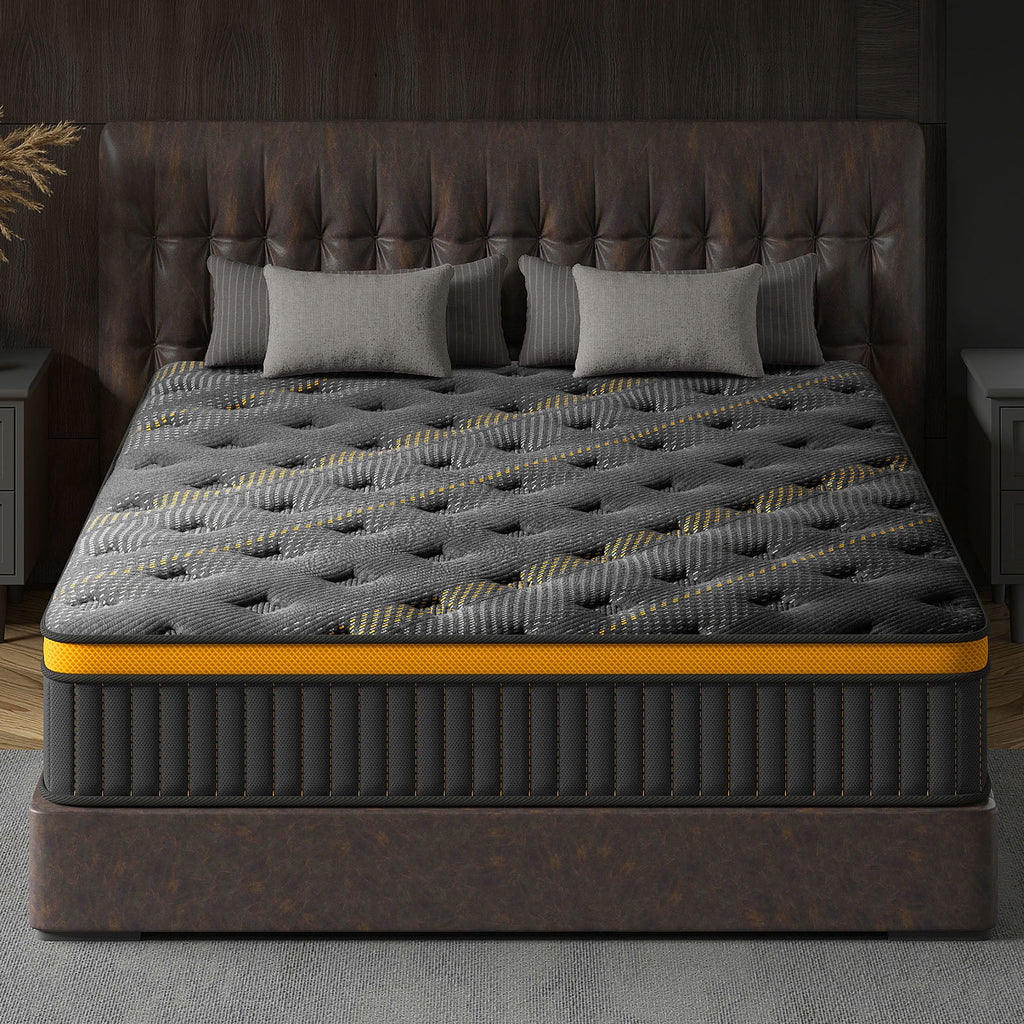 NISIEN QUEEN Size Mattress (Upgraded), 12 Inch Luxury Hybrid QUEEN Mattress in a Box, Cooling Gel Memory Foam & Pocket Springs, Medium Firm, Back Pain Relief, Extra Edge Support, 365-Night Trial