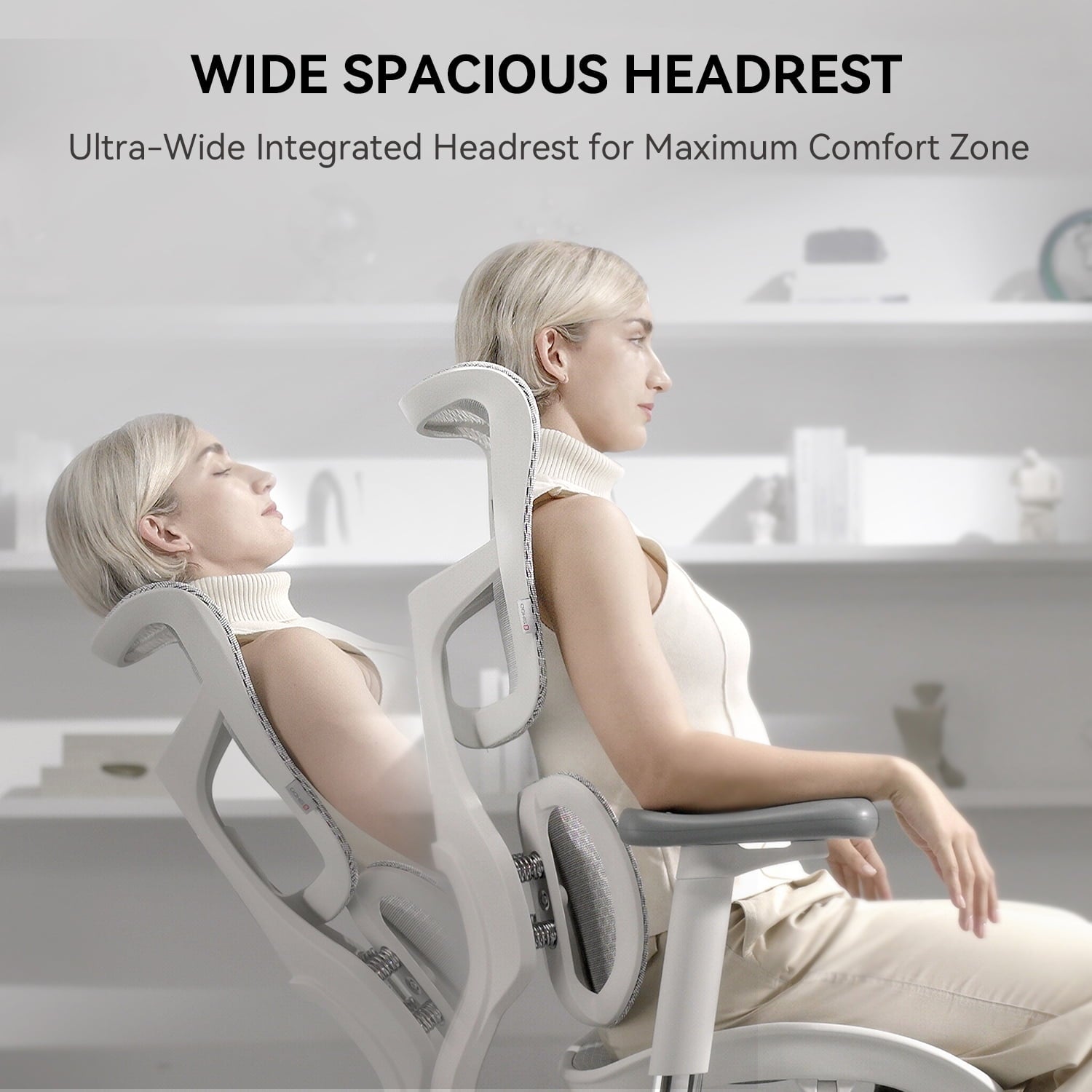 SIHOO Doro S100 Ergonomic Office Chair - with Dual Dynamic Lumbar Support, 5-Level Adjustable Backrest, 4D Coordinated Armrests, 135-degree Max. Recline Angle White