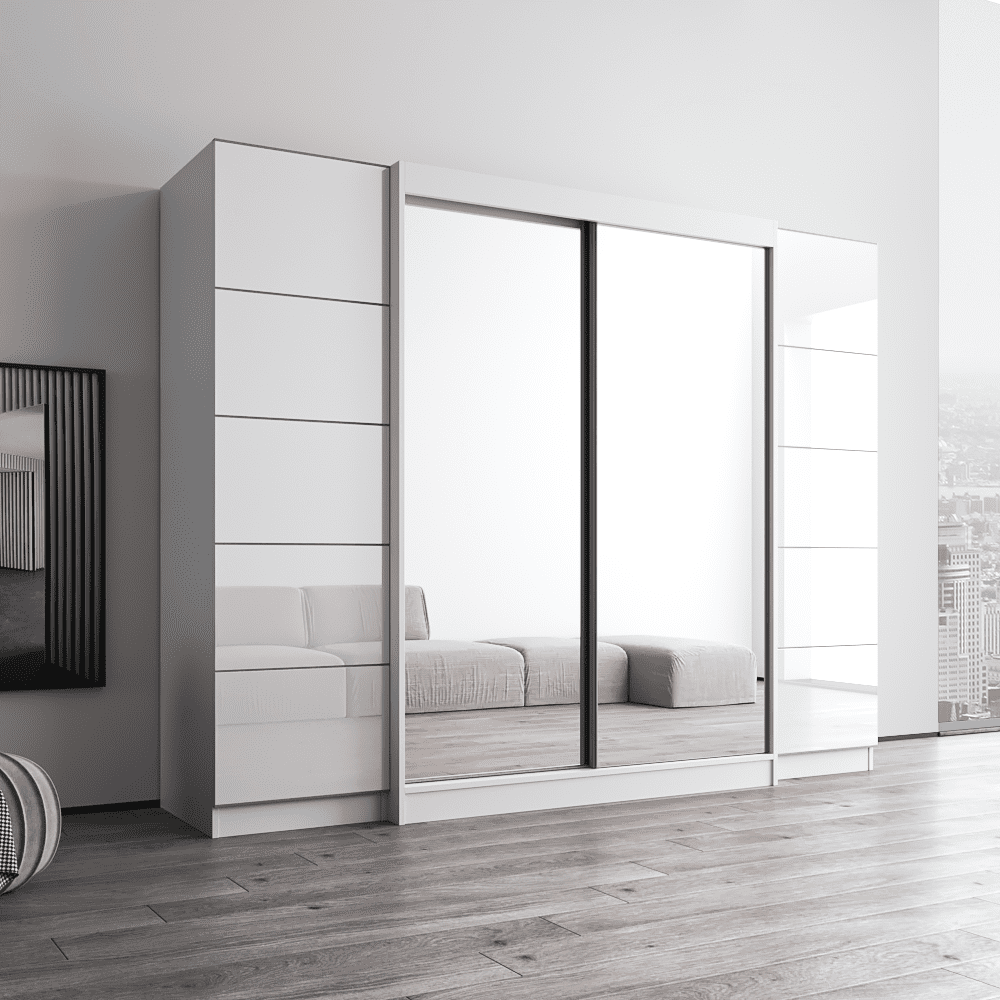 Aria 2D-EXEX Wardrobe with 2 Mirrors