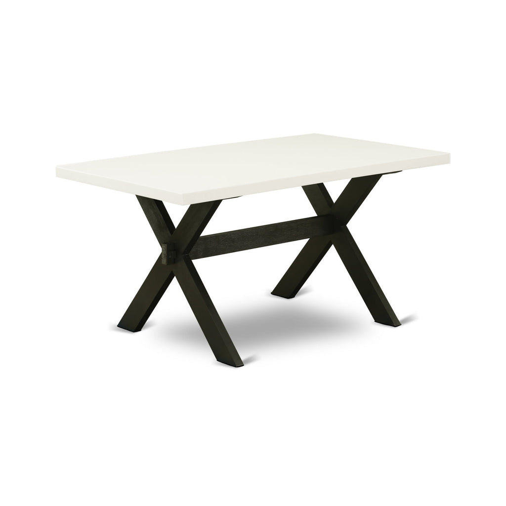 Modern 7-Piece Dining Set - Rectangular Table6 Parson Chairs - Solid Wood Frame
