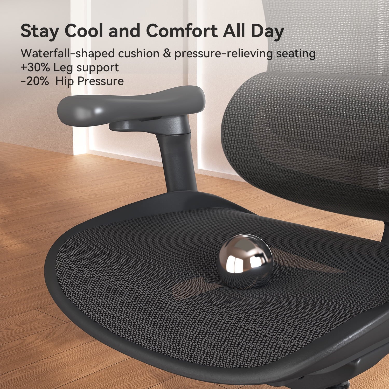 Sihoo Doro C300 Ergonomic Office Chair with Headrest, Lumbar Support, Adjustable Backrest, 3D Armrests, Breathable Mesh, Height & Tilt Adjustment - Black