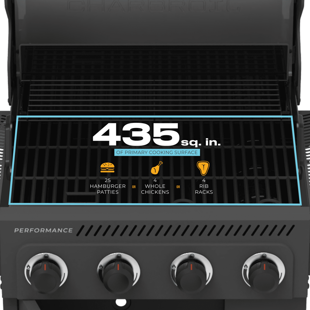Charbroil® Performance Series™ FlavorMax™ 4 Burner Gas Grill Cabinet with Side Burner, Stainless Steel