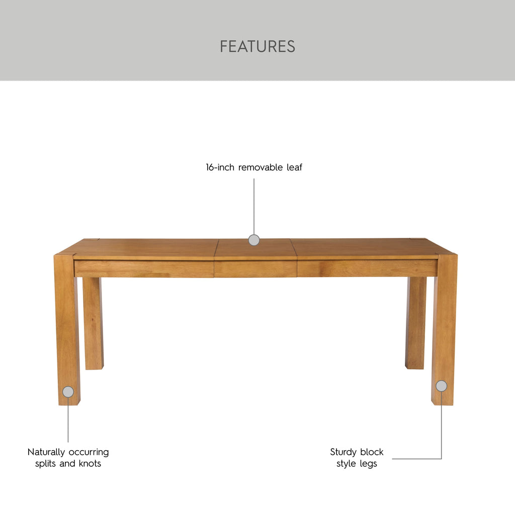 Better Homes & Gardens Bryant Solid Wood Extendable Dining Table, Walnut Finish