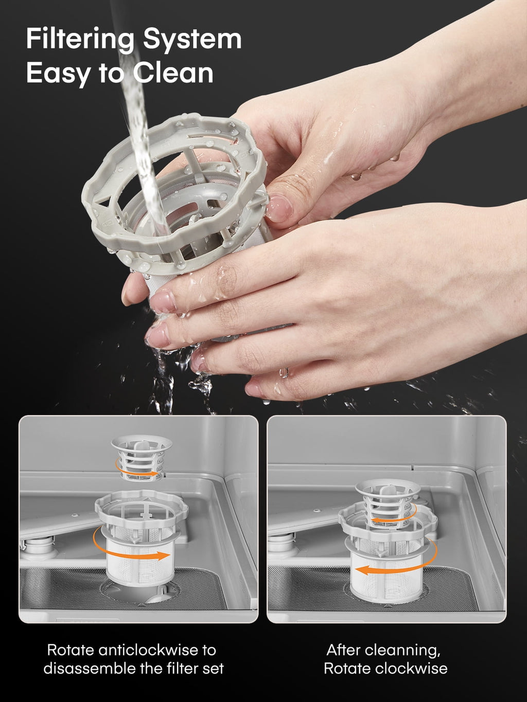 FOHERE Countertop Dishwasher with 6H Delay Cleaning, Portable Dishwasher w/5L Built-in Water Tank, 6 Programs, 360°Dual Spray, High-Temp