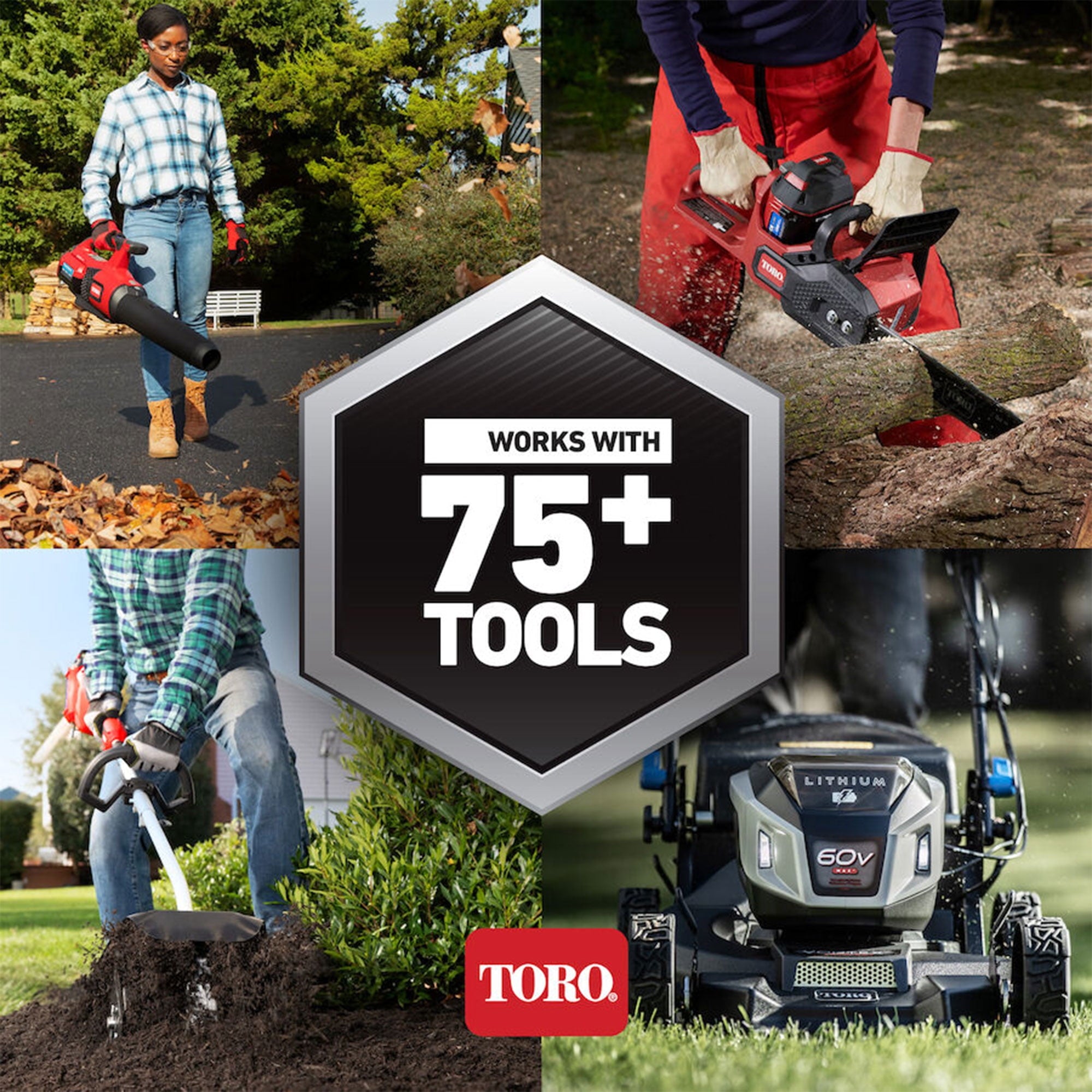 TORO Foldable 21-Inch Stripe Electric Self Propelled Lawn Mower 60-Volt