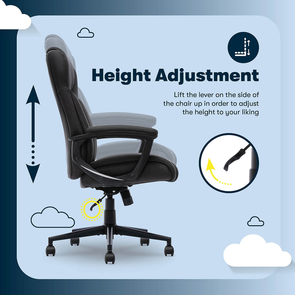 Serta Comfort Eco Office Ergonomic Computer Chair Lumber Support Black